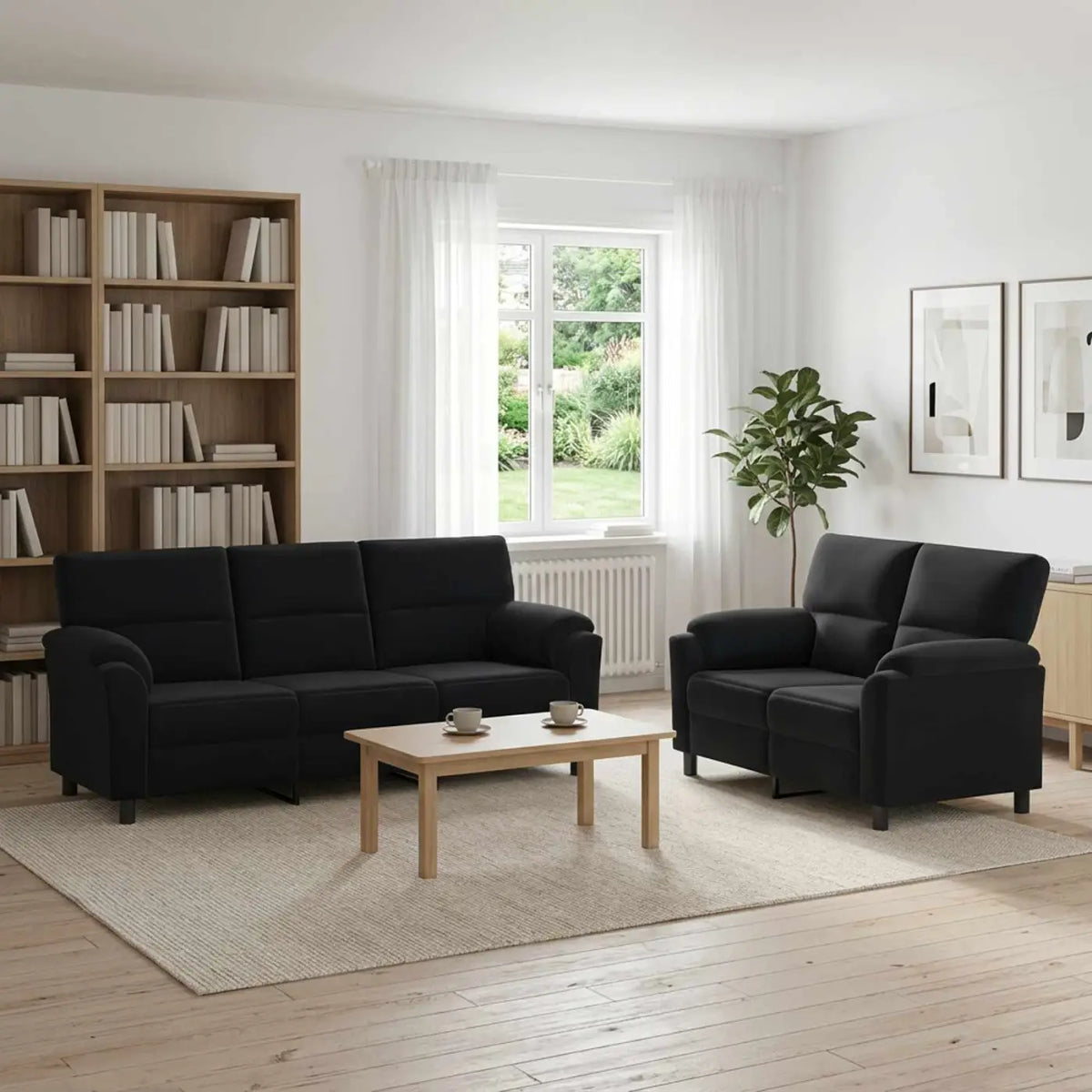 Ensemble de Canapés 2 pcs Noir Velours - XIOS