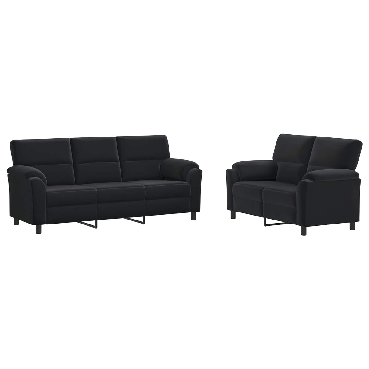 Ensemble de Canapés 2 pcs Noir Velours