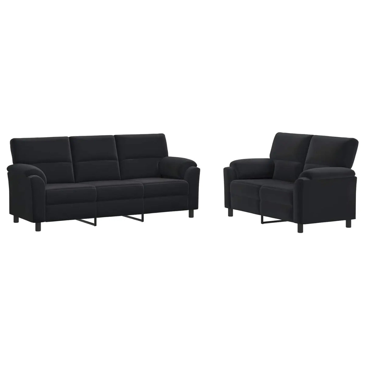 Ensemble de Canapés 2 pcs Noir Velours - XIOS