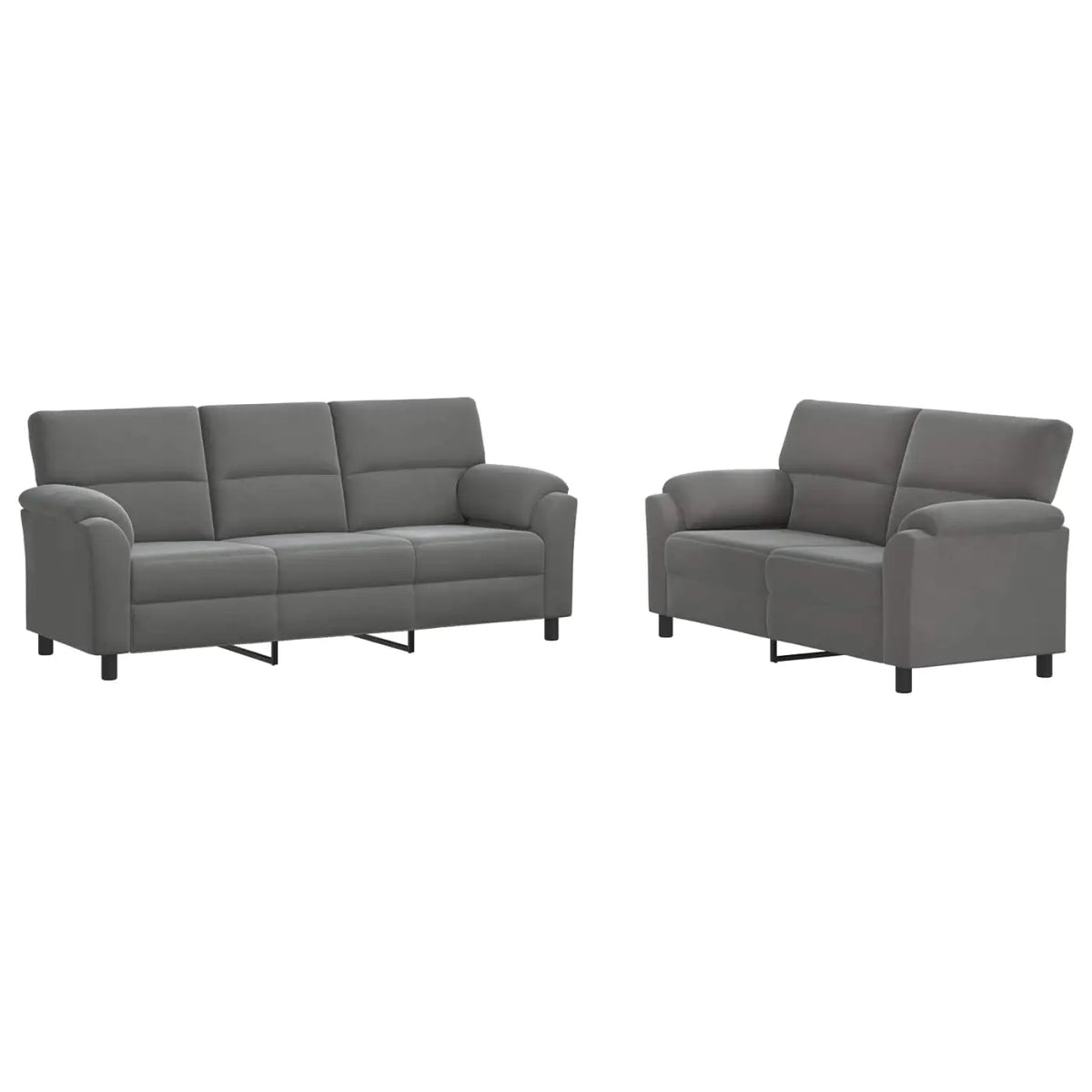 Ensemble de Canapés 2 pcs Gris foncé Velours - XIOS