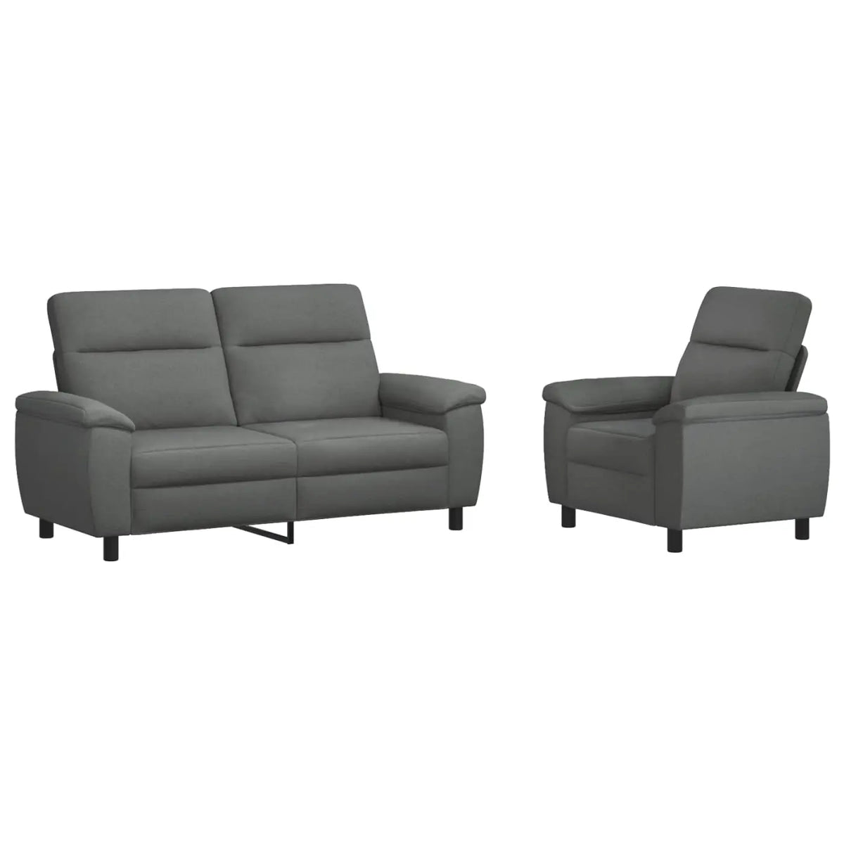 Ensemble de Canapés 2 pcs Gris foncé Tissu - XIOS