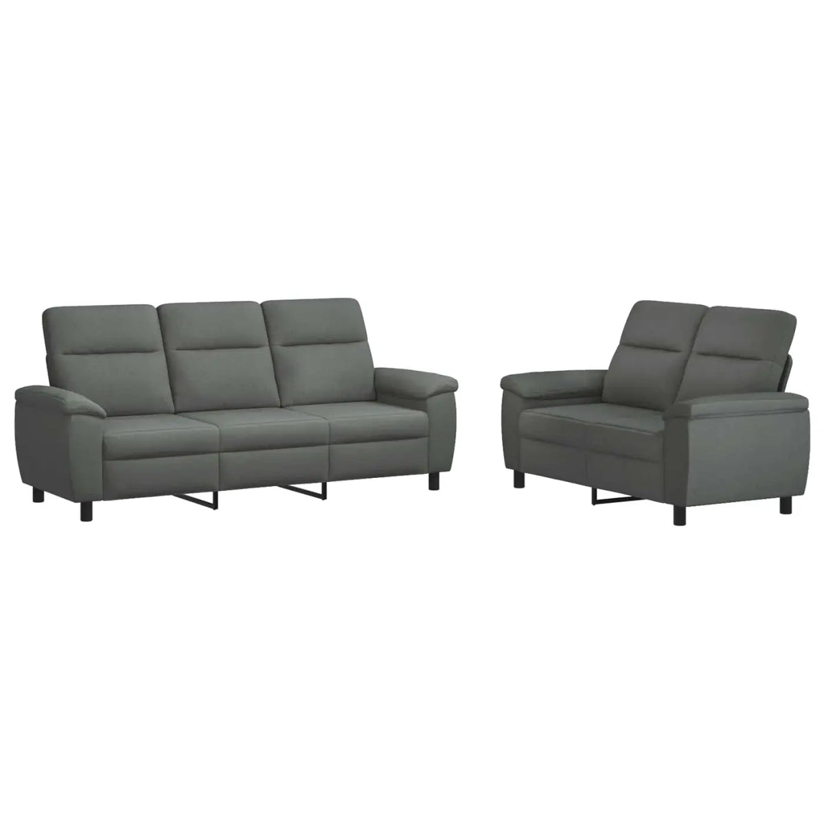 Ensemble de Canapés 2 pcs Gris foncé Tissu - XIOS