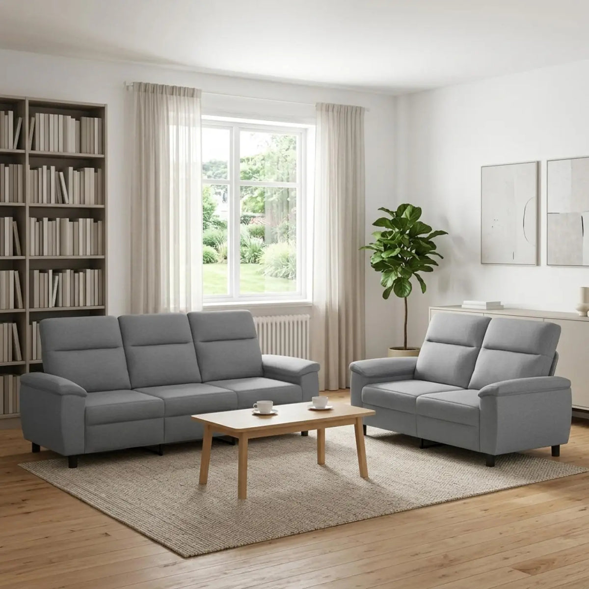 Ensemble de Canapés 2 pcs Gris clair Tissu - XIOS