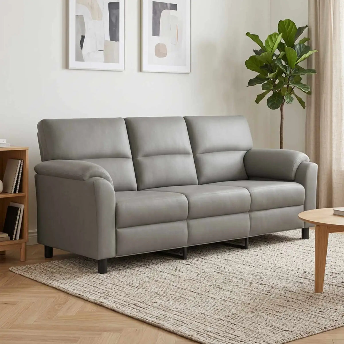 Canapé Gris clair 214 x 85 x 93 cm Velours - XIOS