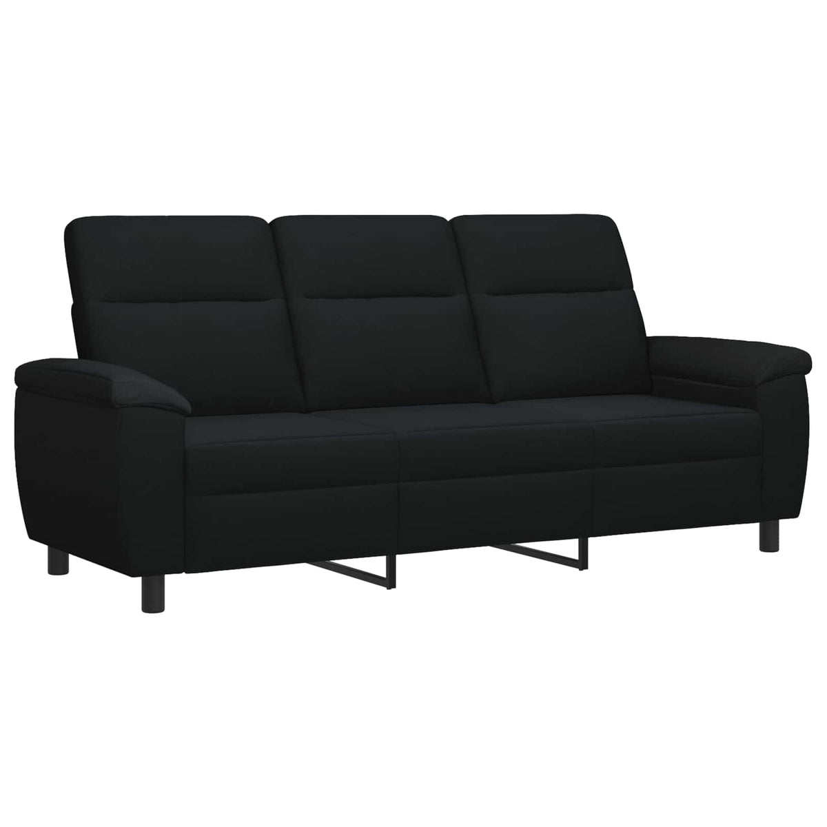 Canapé Noir 214 x 90 x 95 cm Tissu