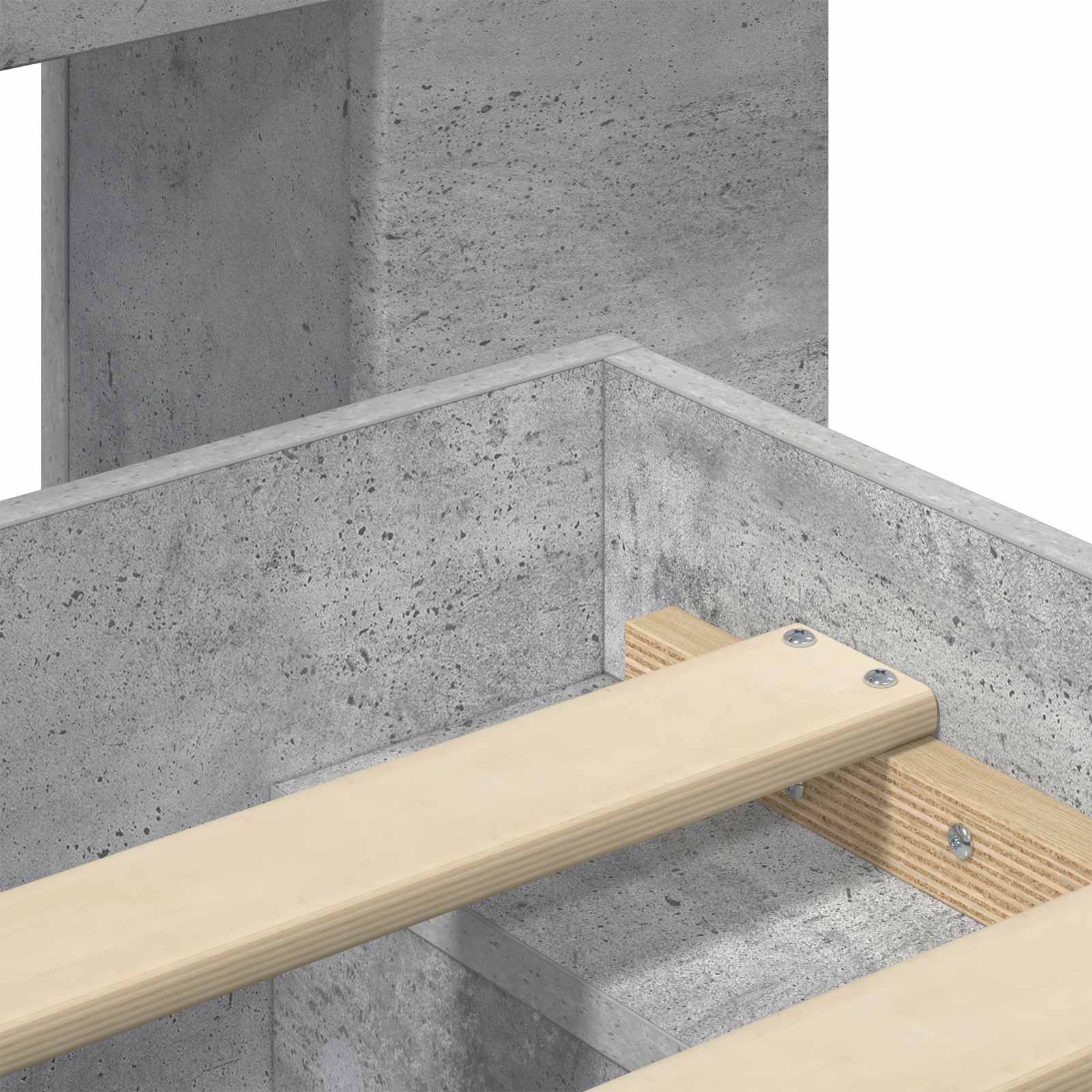 Cadre de lit avec rangement Gris béton 80 x 200 cm - XIOS