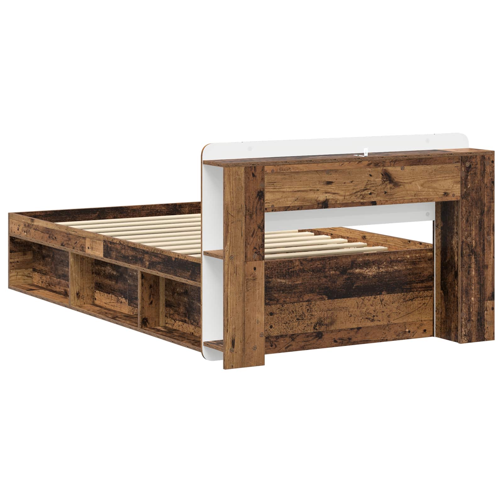 Cadre de lit avec rangement Bois ancien 100 x 200 cm