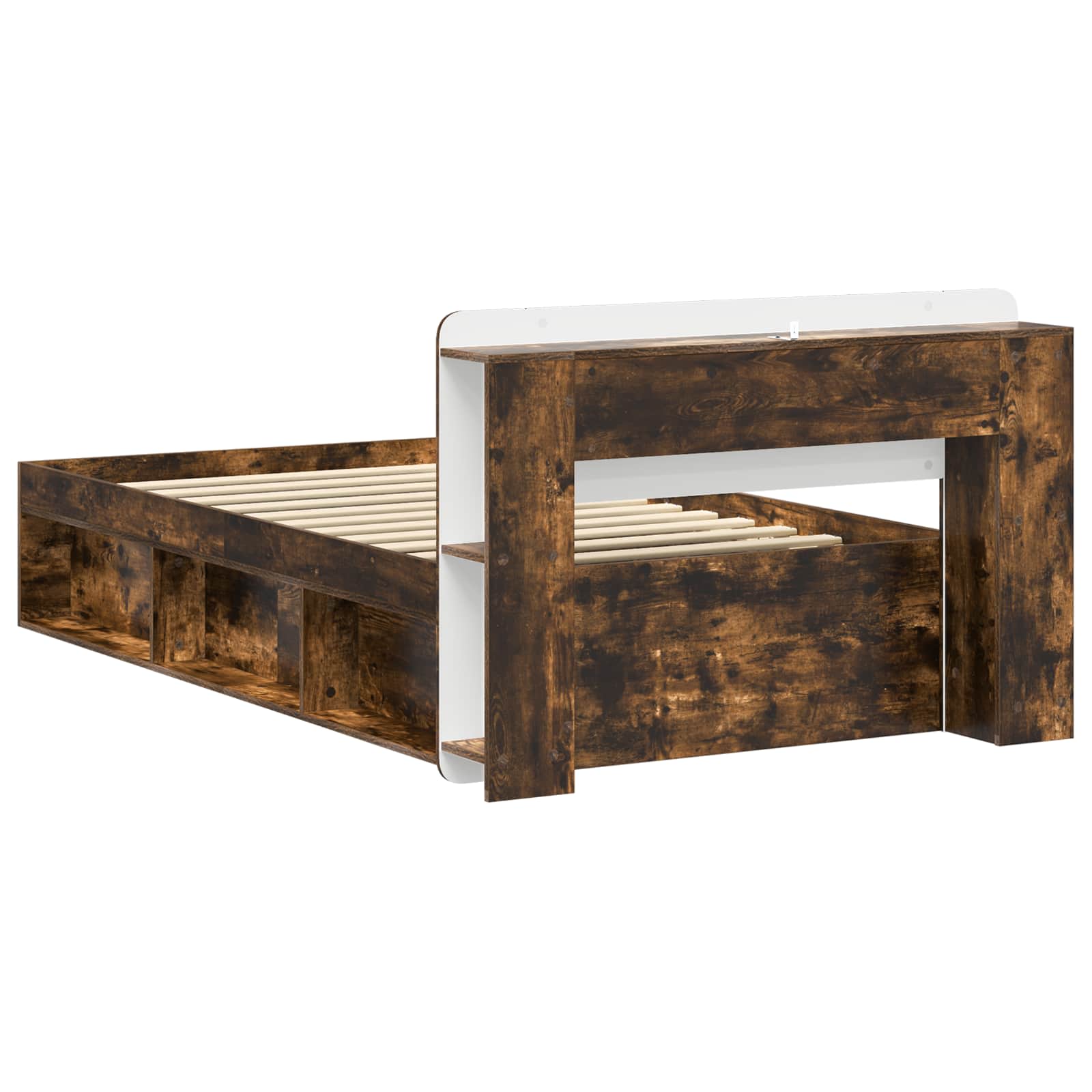 Cadre de lit avec rangement Chêne fumé 100 x 200 cm - XIOS