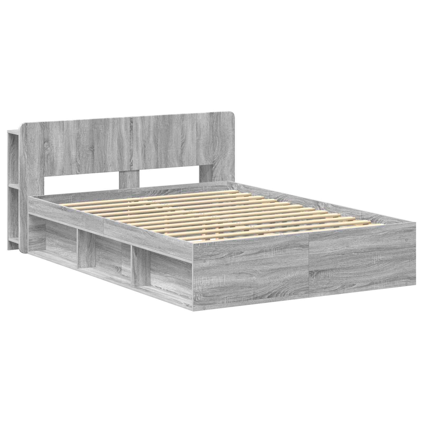 Cadre de lit avec rangement Sonoma gris 140 x 200 cm