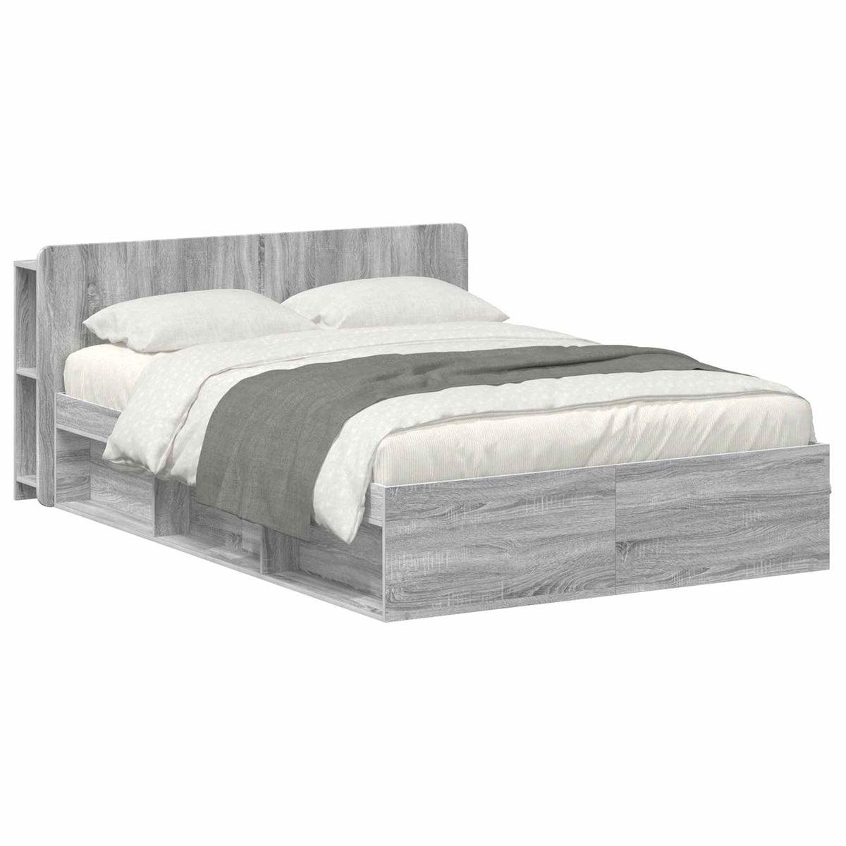 Cadre de lit avec rangement Sonoma gris 150 x 200 cm