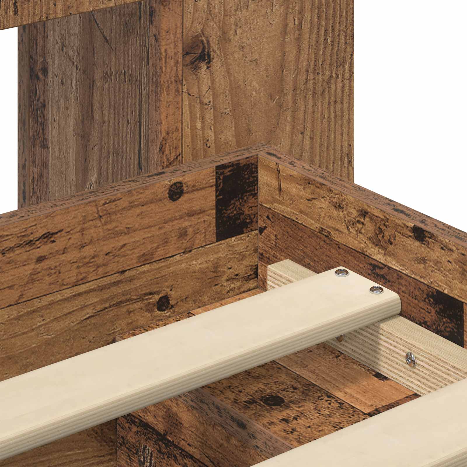 Cadre de lit avec rangement Bois ancien 150 x 200 cm - XIOS