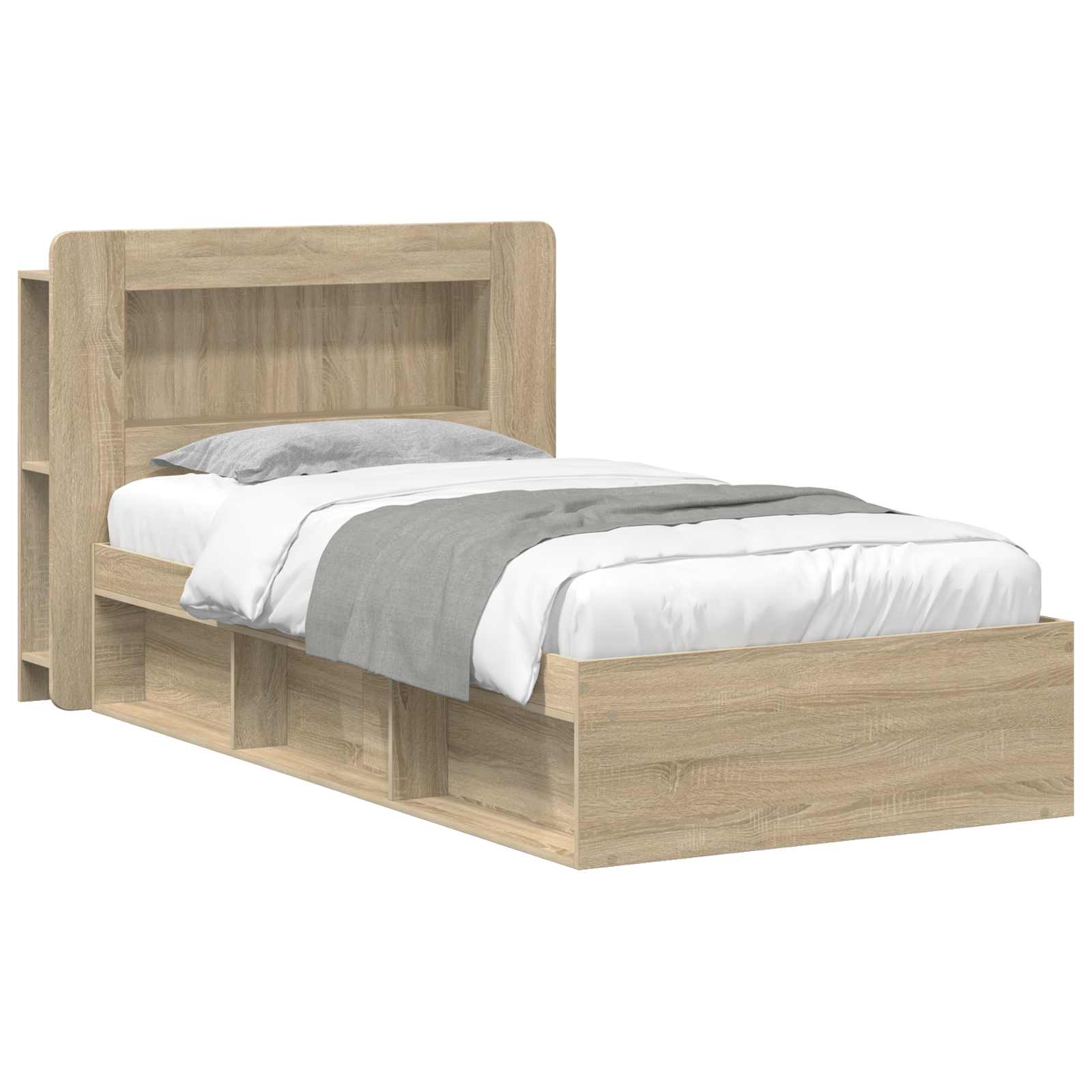 Cadre de lit avec rangement Chêne Sonoma 90 x 190 cm - XIOS