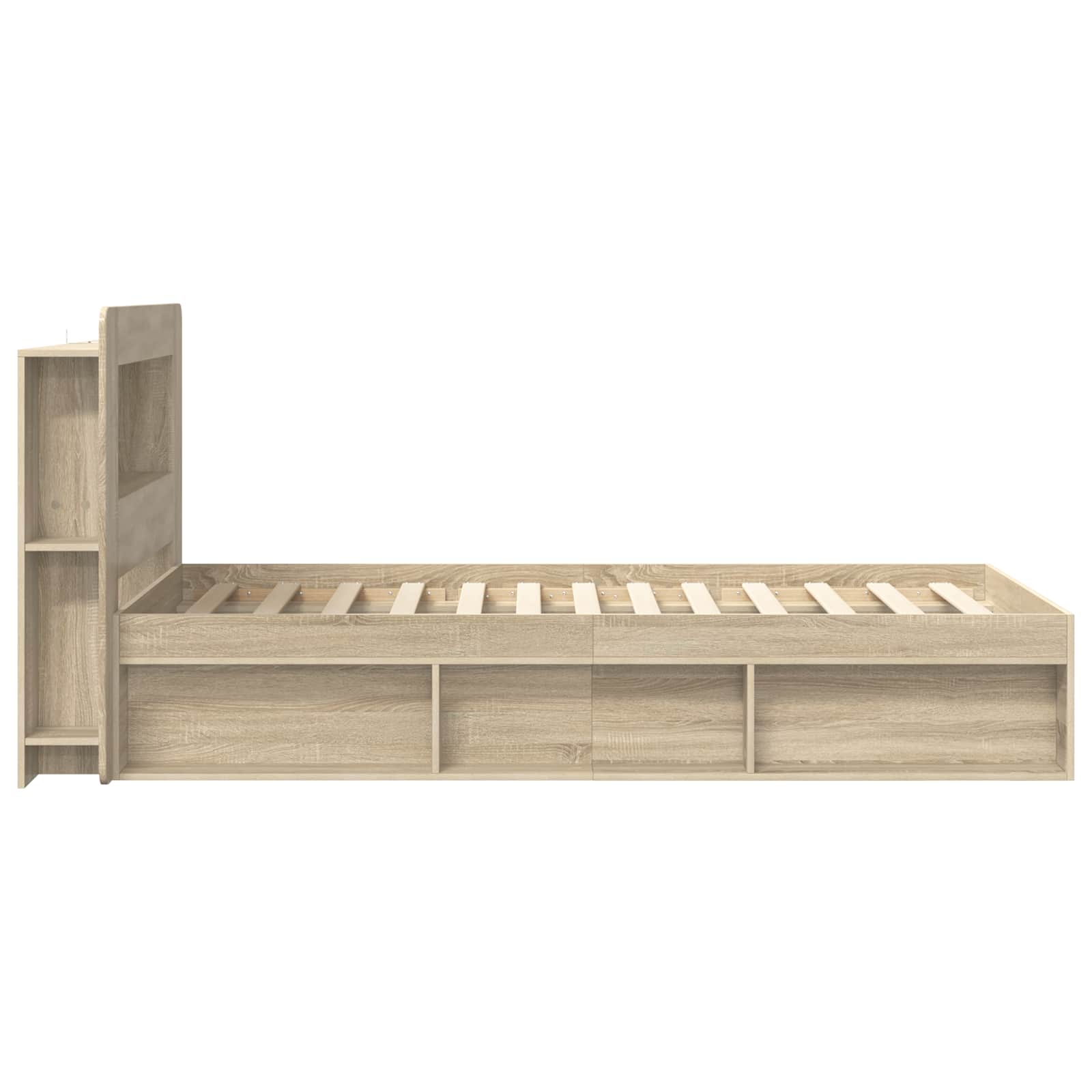 Cadre de lit avec rangement Chêne Sonoma 90 x 190 cm - XIOS