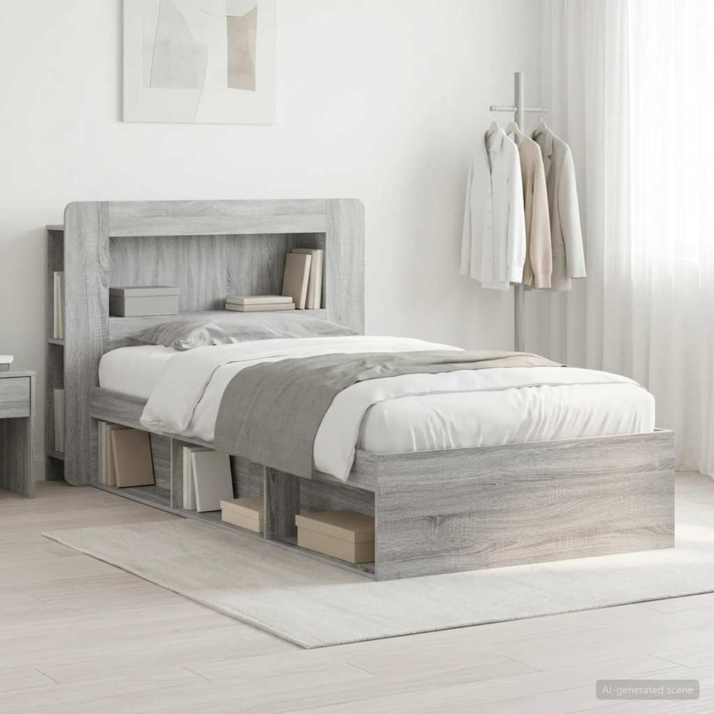 Cadre de lit avec rangement Sonoma gris 100 x 200 cm