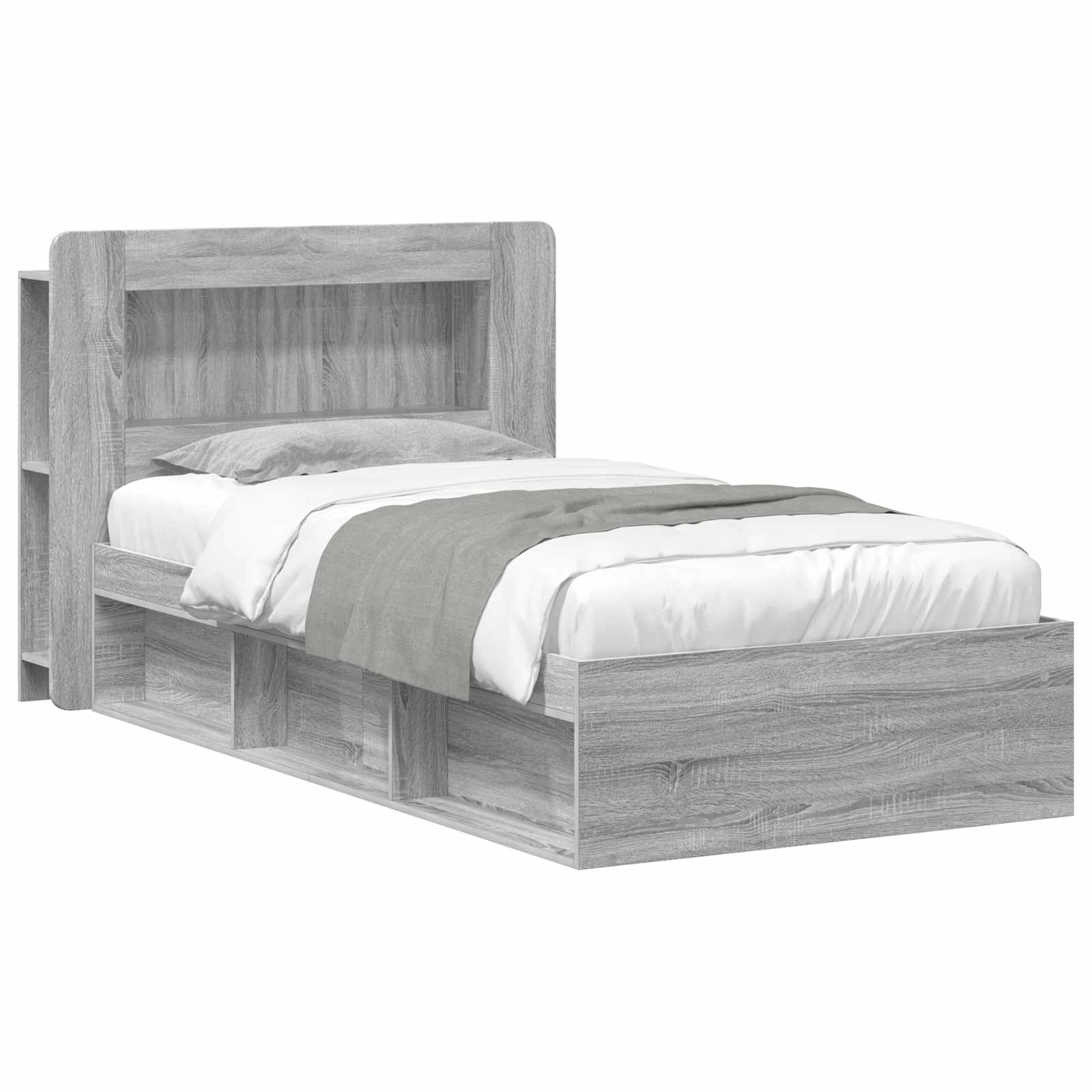 Cadre de lit avec rangement Sonoma gris 100 x 200 cm