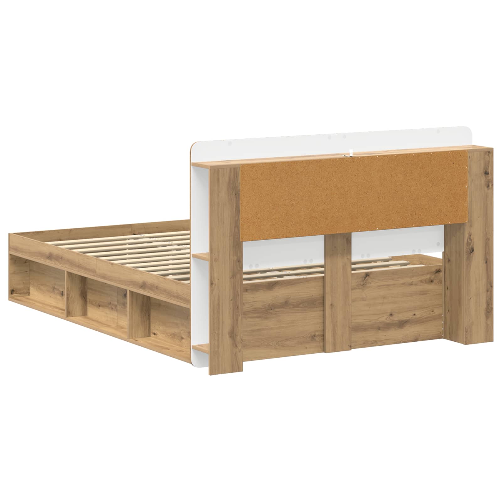 Cadre de lit avec rangement Chêne artisanal 140 x 190 cm - XIOS