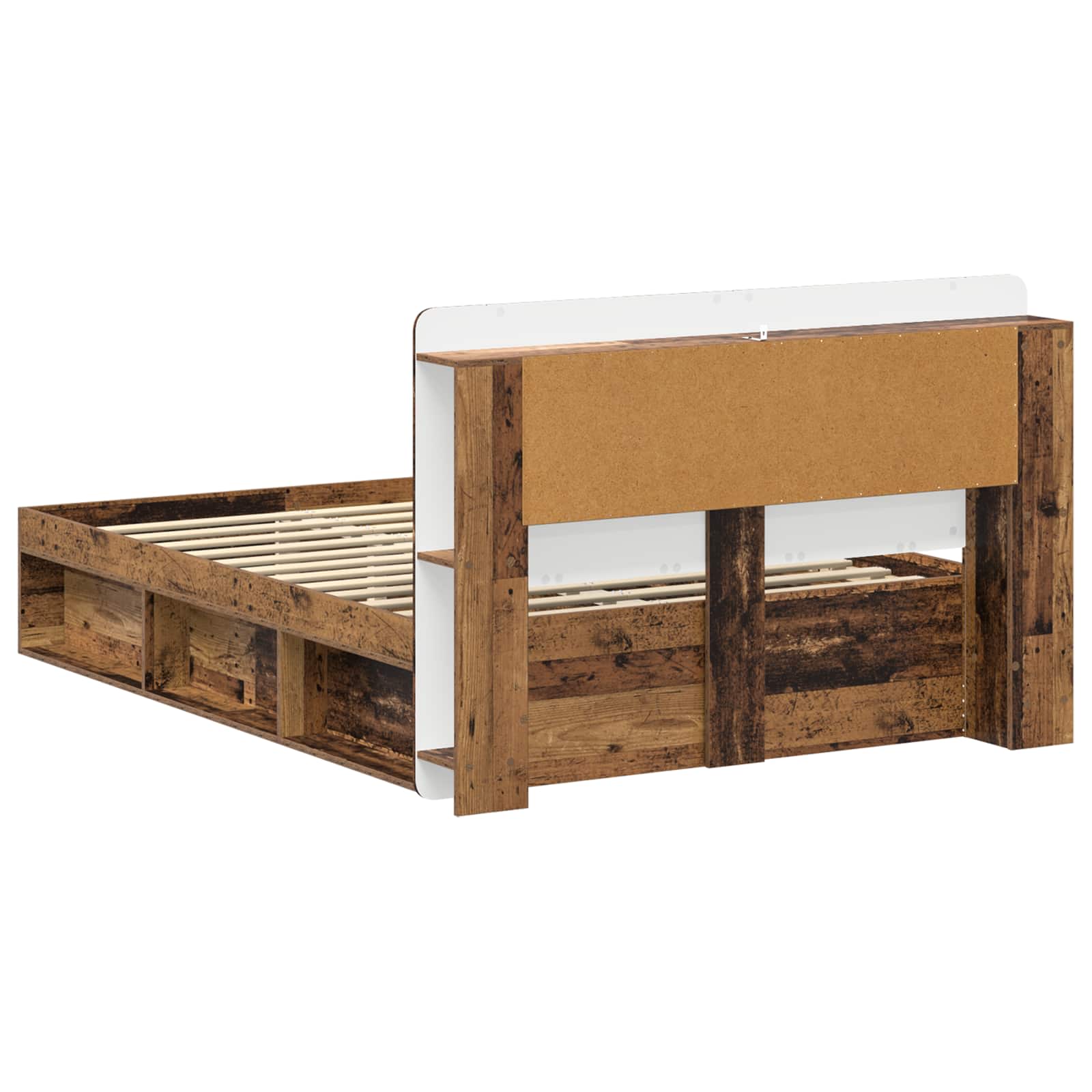 Cadre de lit avec rangement Bois ancien 140 x 190 cm - XIOS