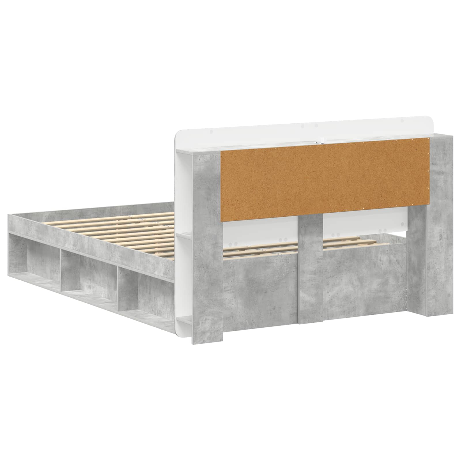 Cadre de lit avec rangement Gris béton 140 x 200 cm - XIOS