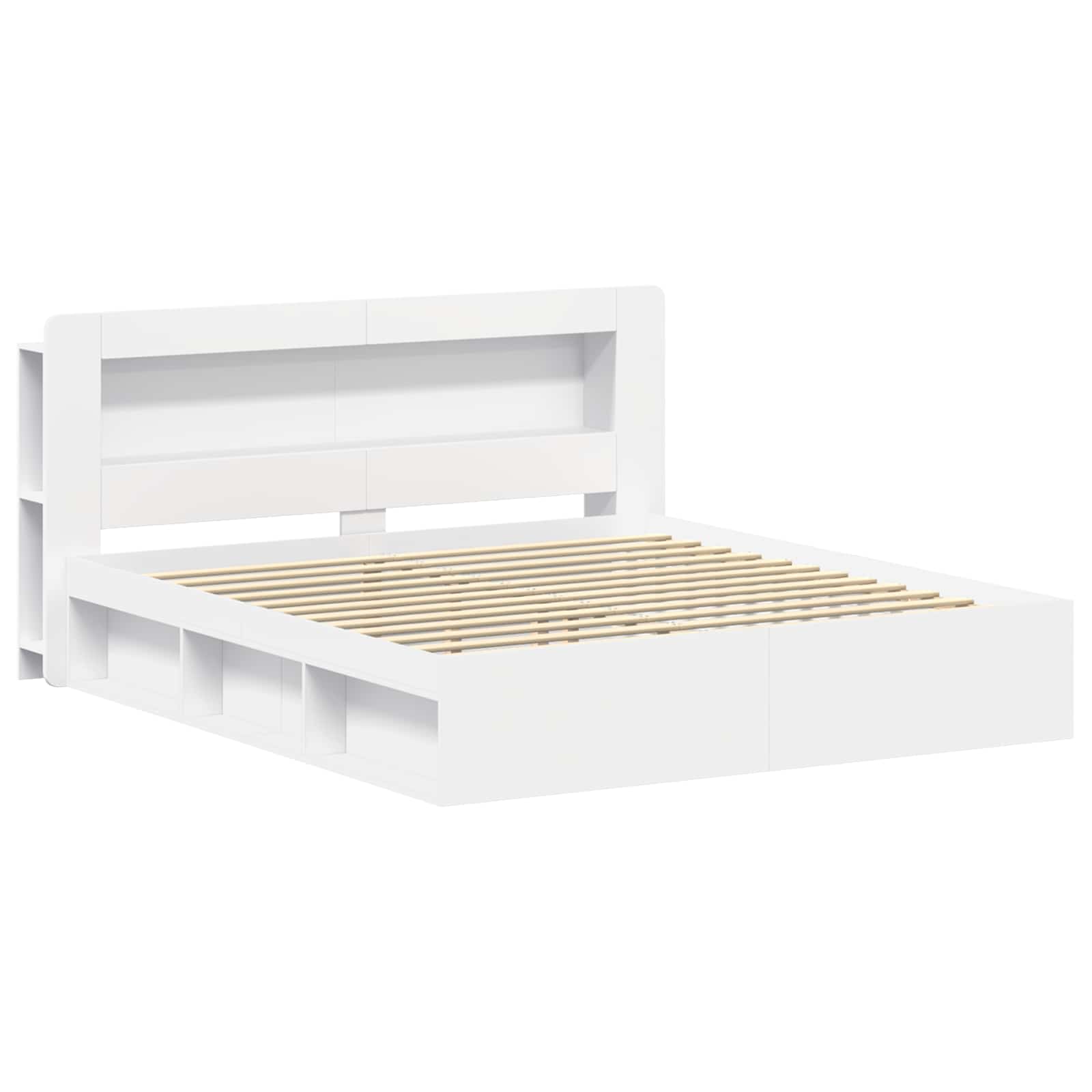 Cadre de lit avec rangement avec tête de lit Blanc 180 x 200 cm - XIOS