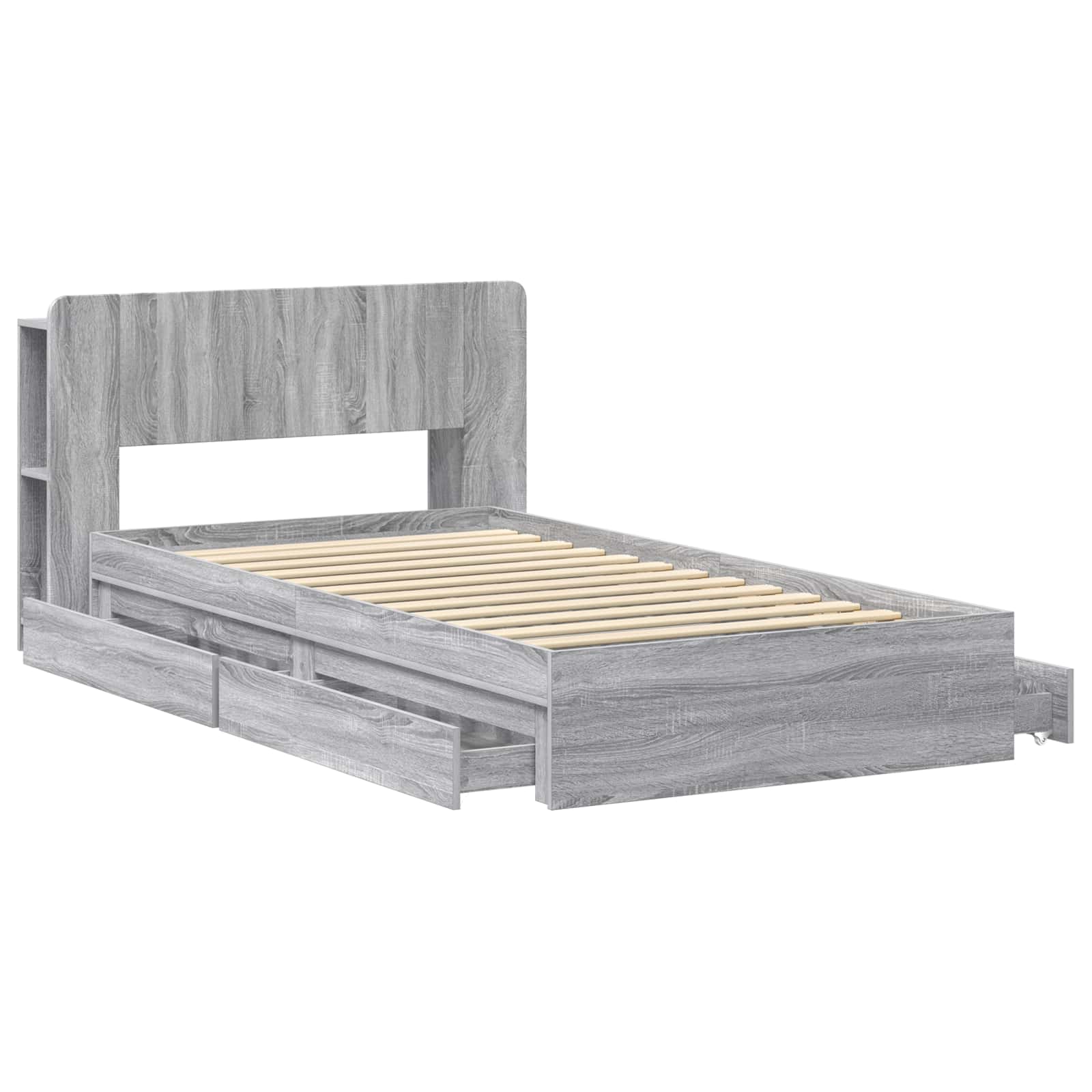 Cadre de lit avec rangement avec tiroir Sonoma gris 75 x 190 cm - XIOS
