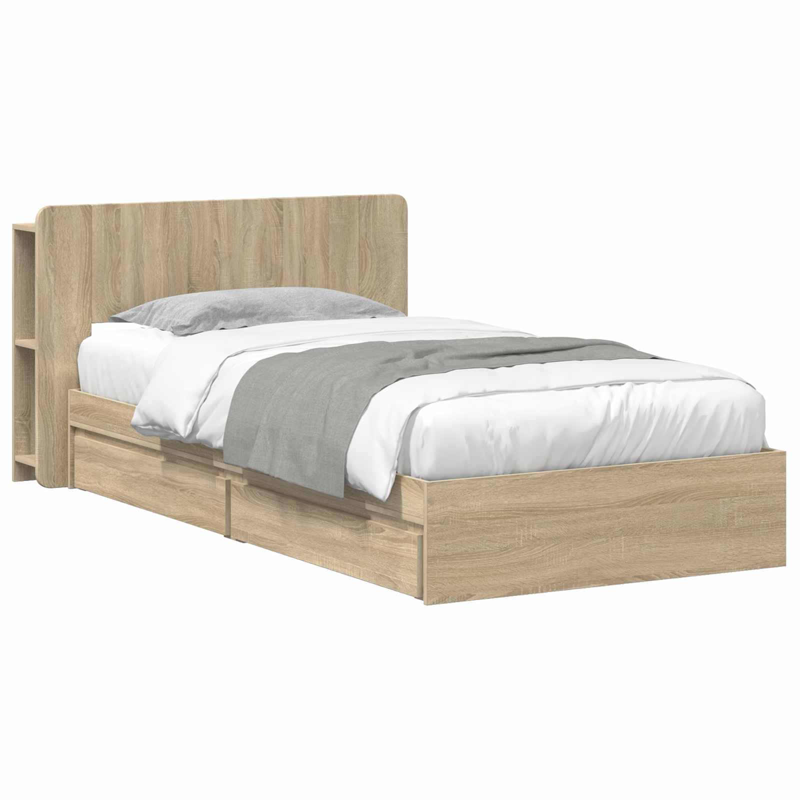 Cadre de lit avec rangement Chêne Sonoma 90 x 190 cm - XIOS