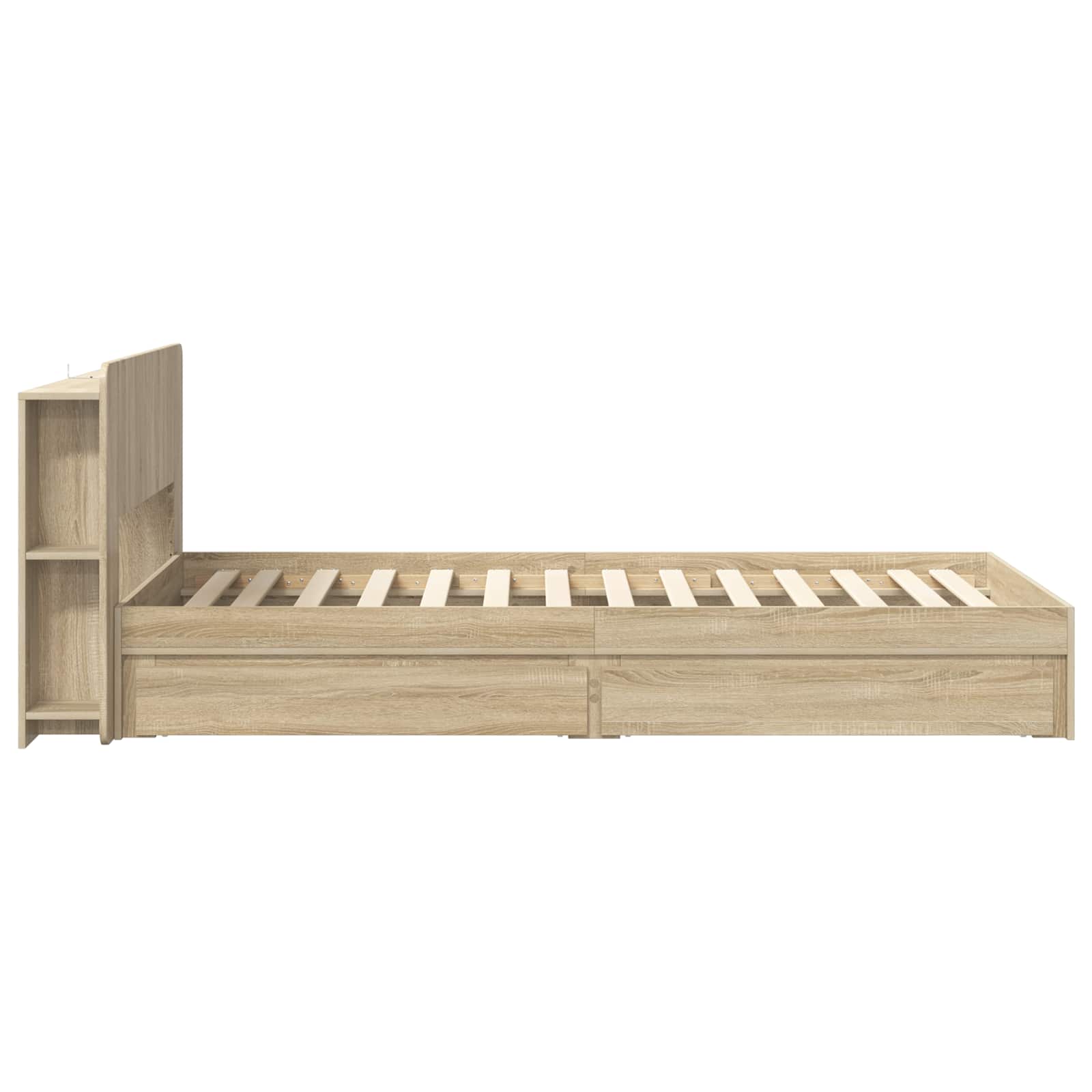 Cadre de lit avec rangement Chêne Sonoma 90 x 190 cm - XIOS