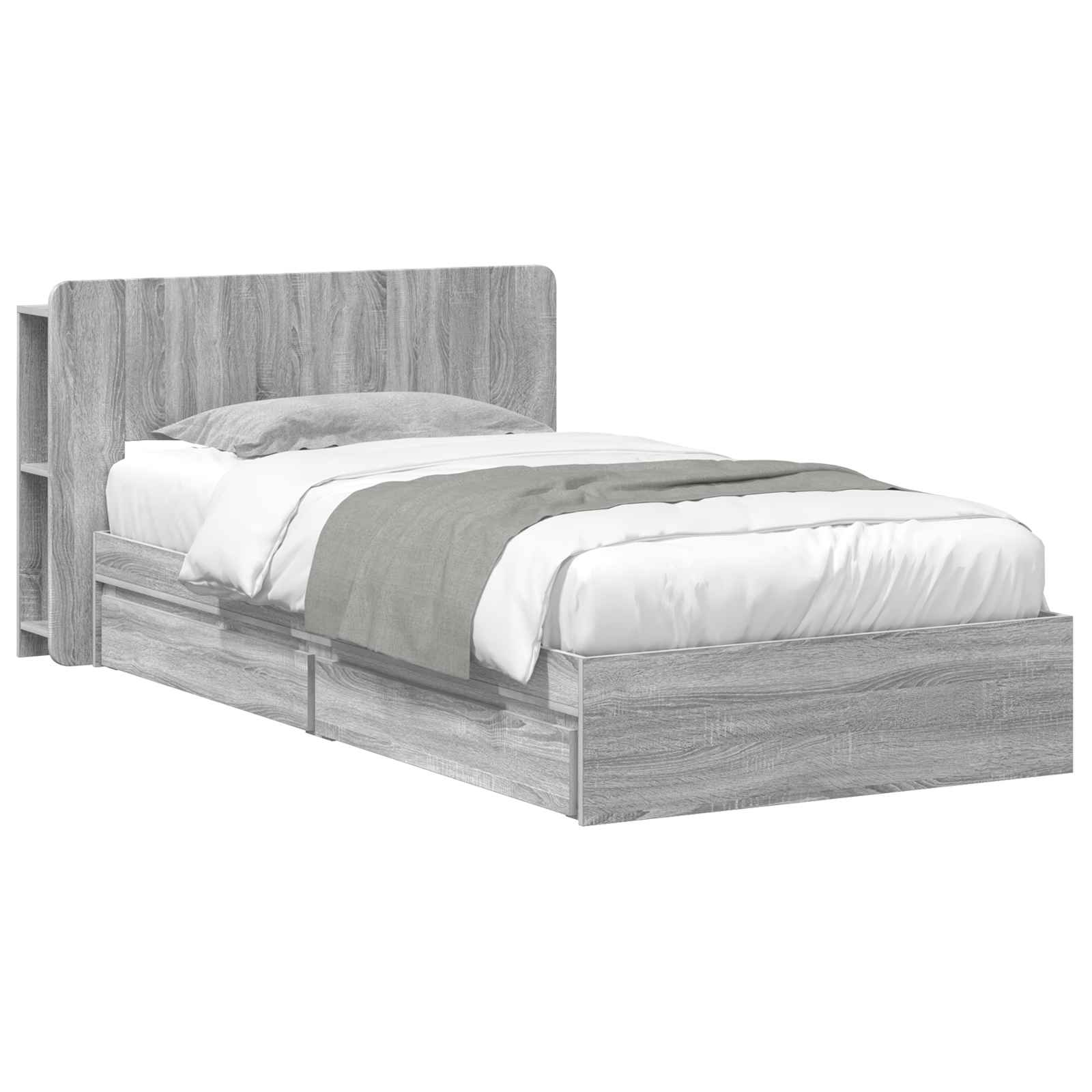 Cadre de lit avec rangement Sonoma gris 100 x 200 cm