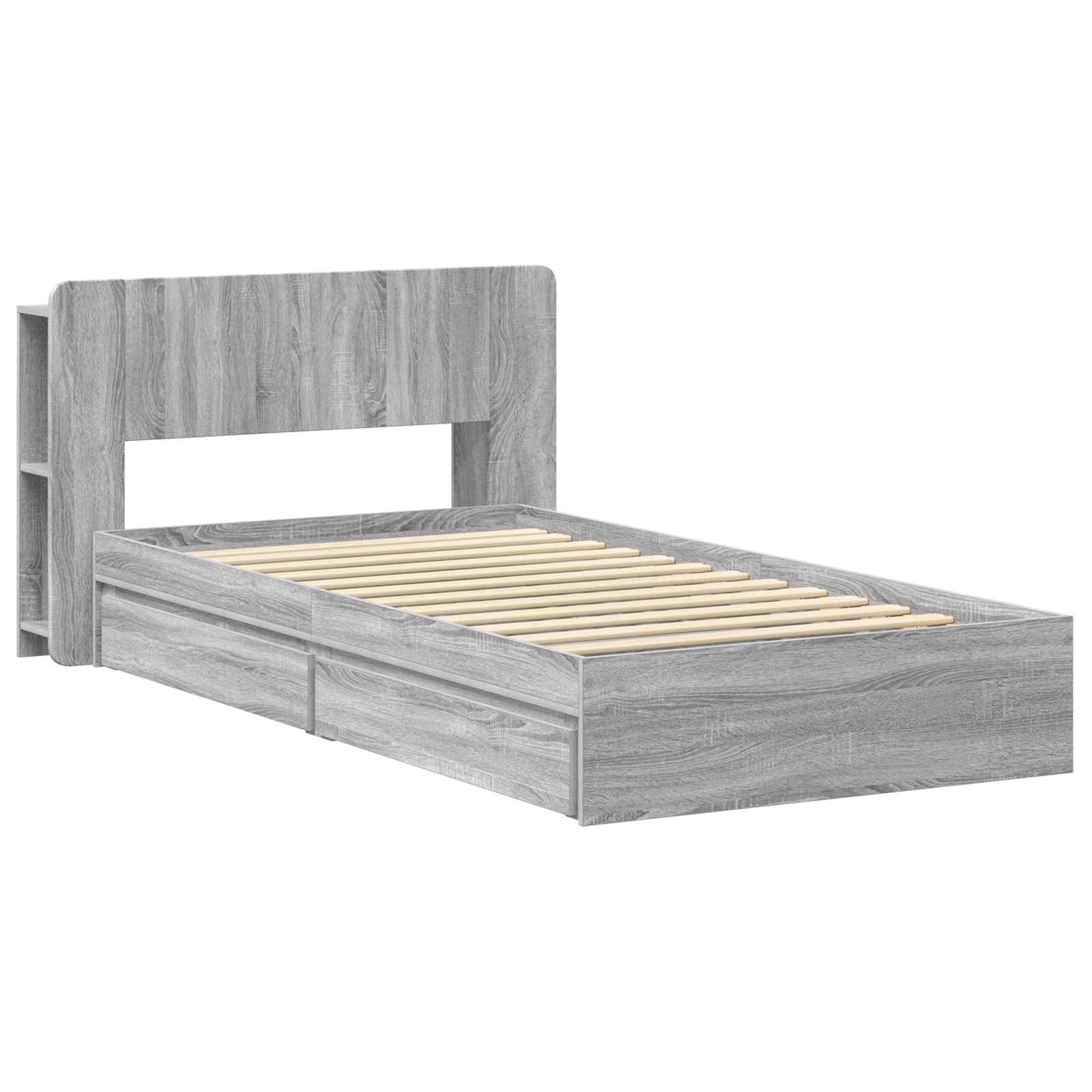 Cadre de lit avec rangement Sonoma gris 100 x 200 cm