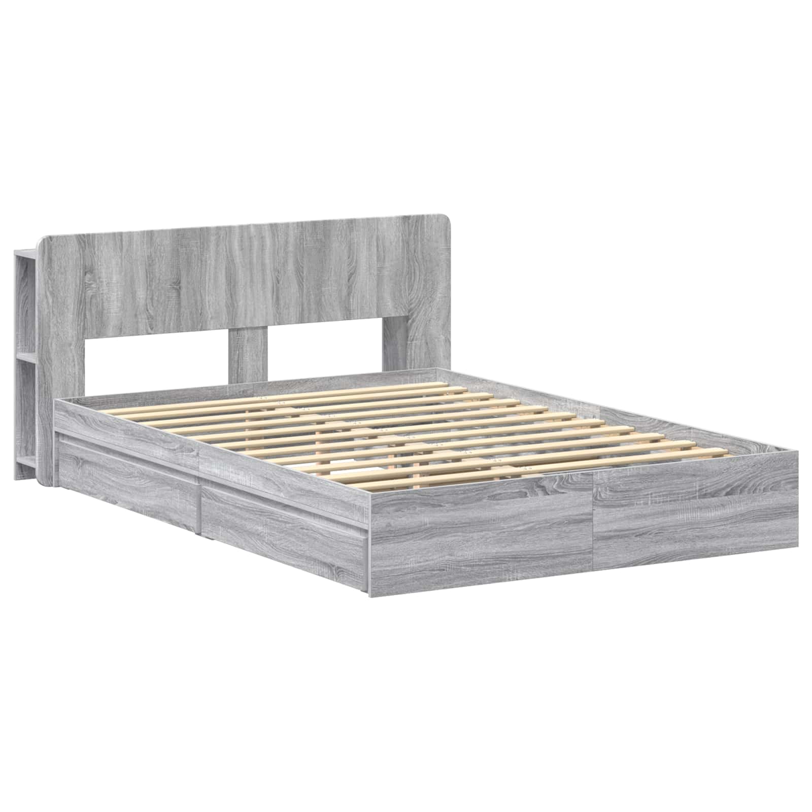 Cadre de lit avec rangement Sonoma gris 140 x 200 cm - XIOS