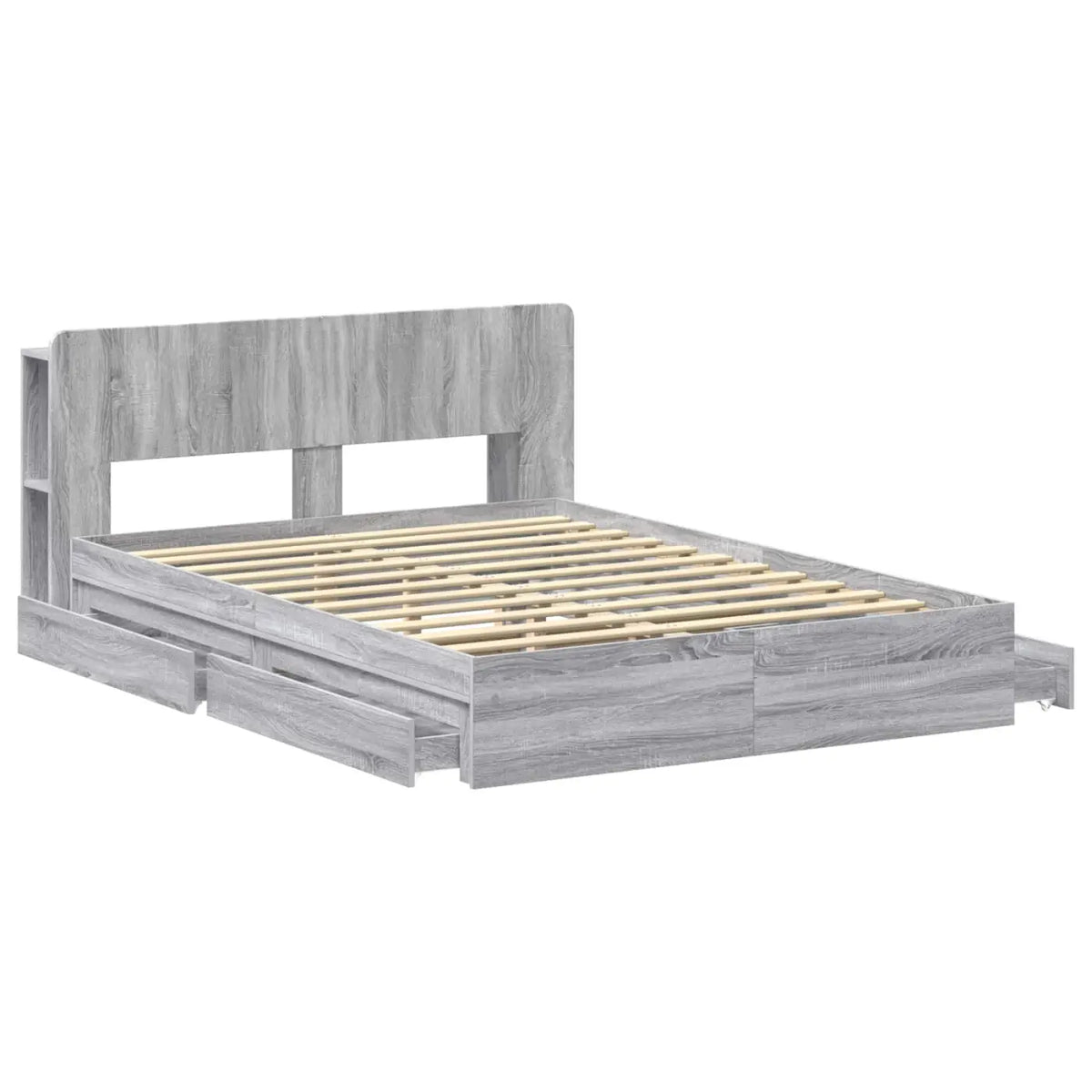 Cadre de lit avec rangement Sonoma gris 140 x 200 cm - XIOS