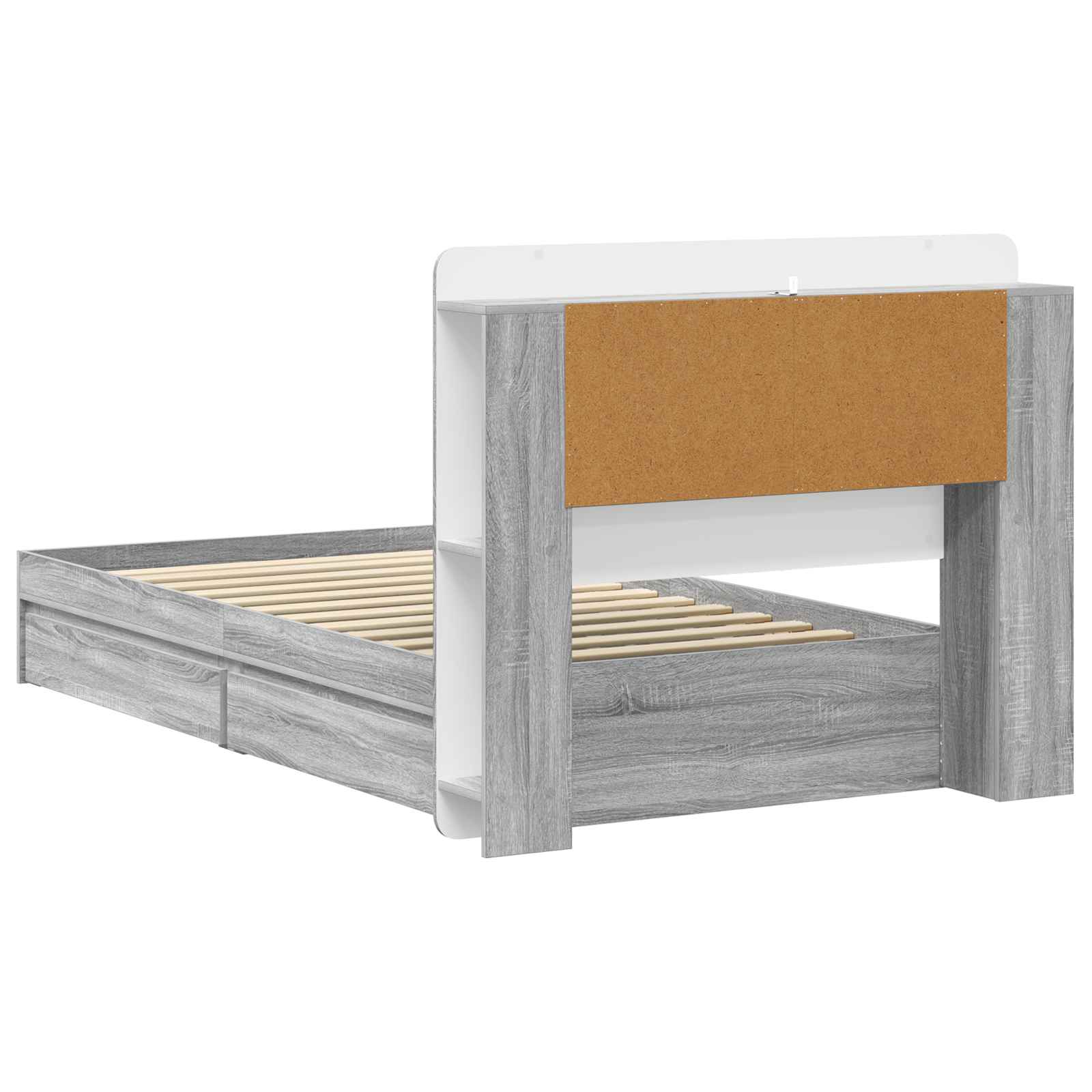 Cadre de lit avec rangement avec tiroir Sonoma gris 75 x 190 cm - XIOS