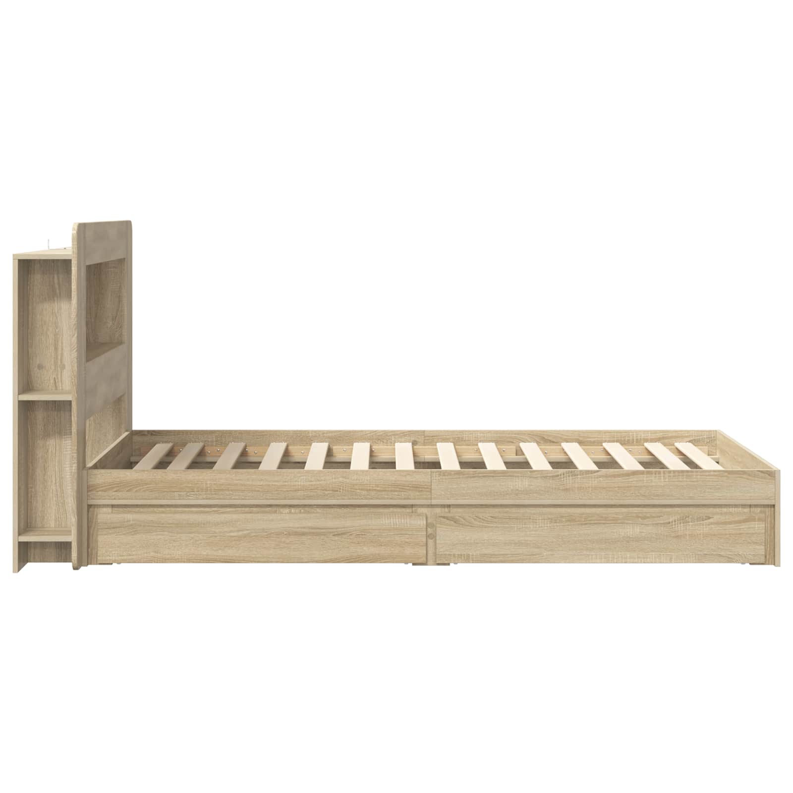 Cadre de lit avec rangement Chêne Sonoma 90 x 200 cm - XIOS
