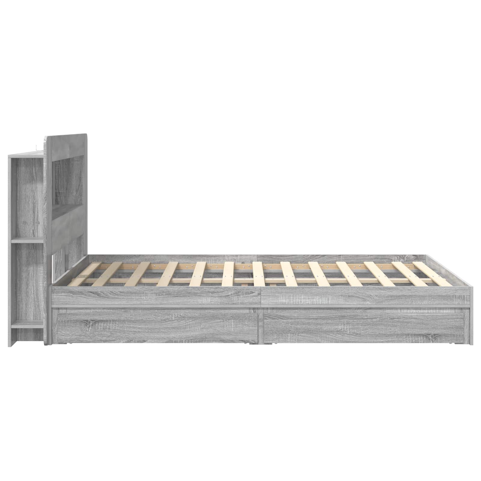 Cadre de lit avec rangement Sonoma gris 140 x 200 cm