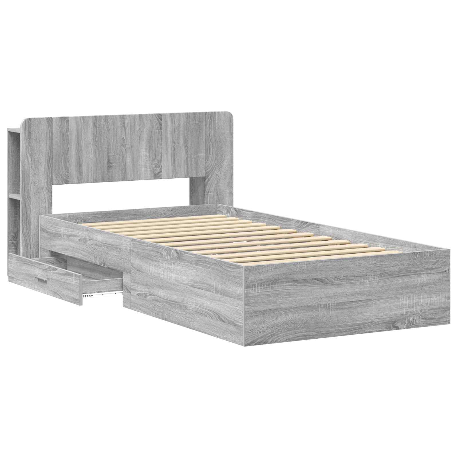 Cadre de lit avec rangement Sonoma gris 75 x 190 cm - XIOS