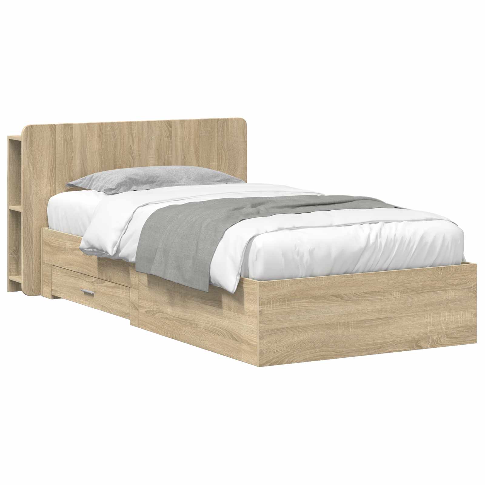 Cadre de lit avec rangement Chêne Sonoma 75 x 190 cm - XIOS
