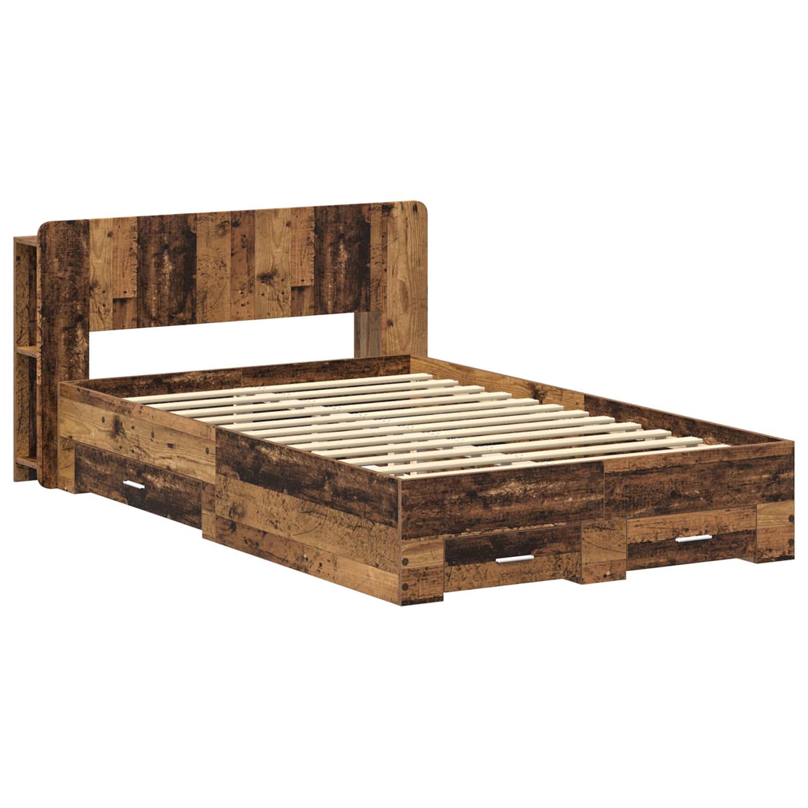 Cadre de lit avec rangement Bois ancien 120 x 190 cm
