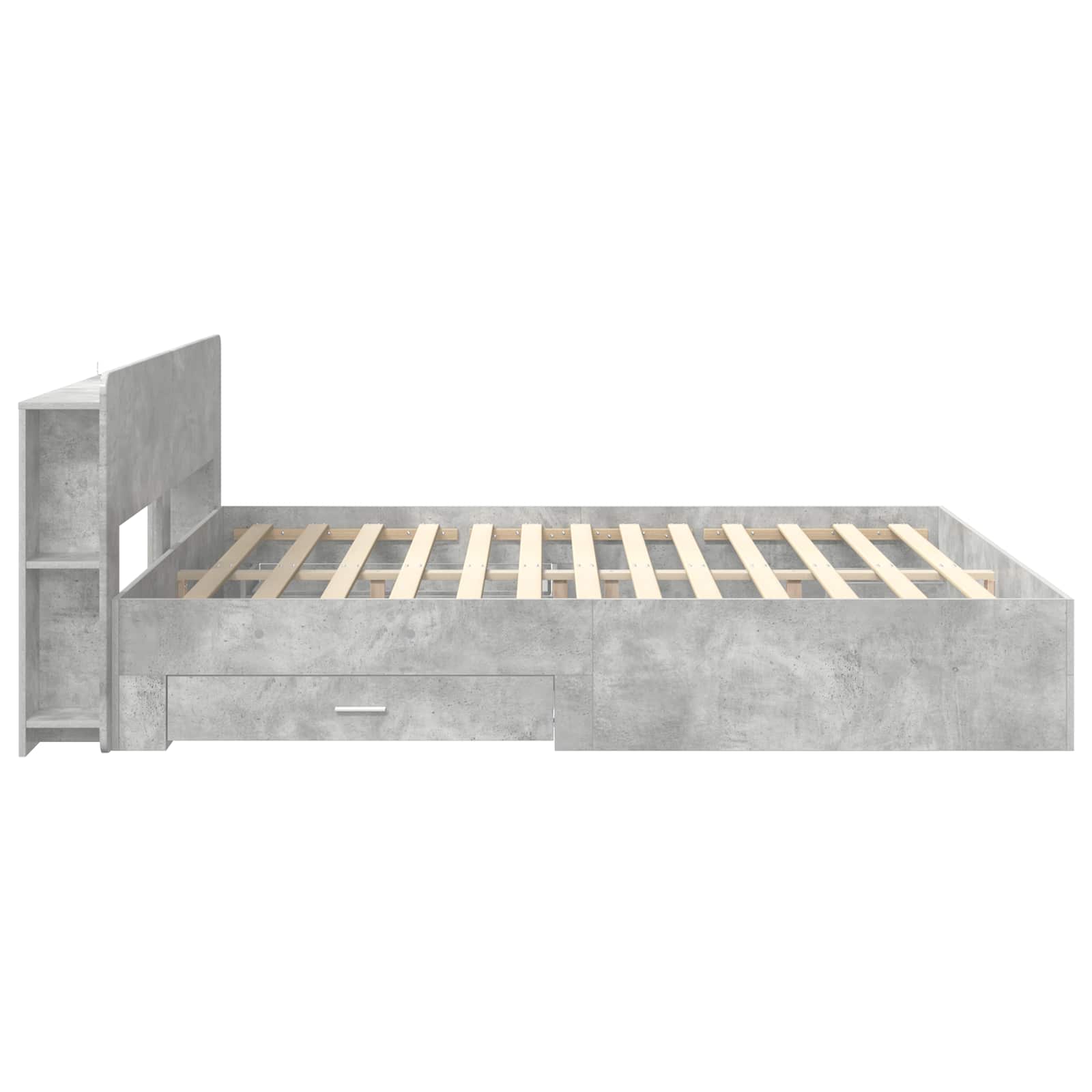Cadre de lit avec rangement Gris béton 200 x 200 cm