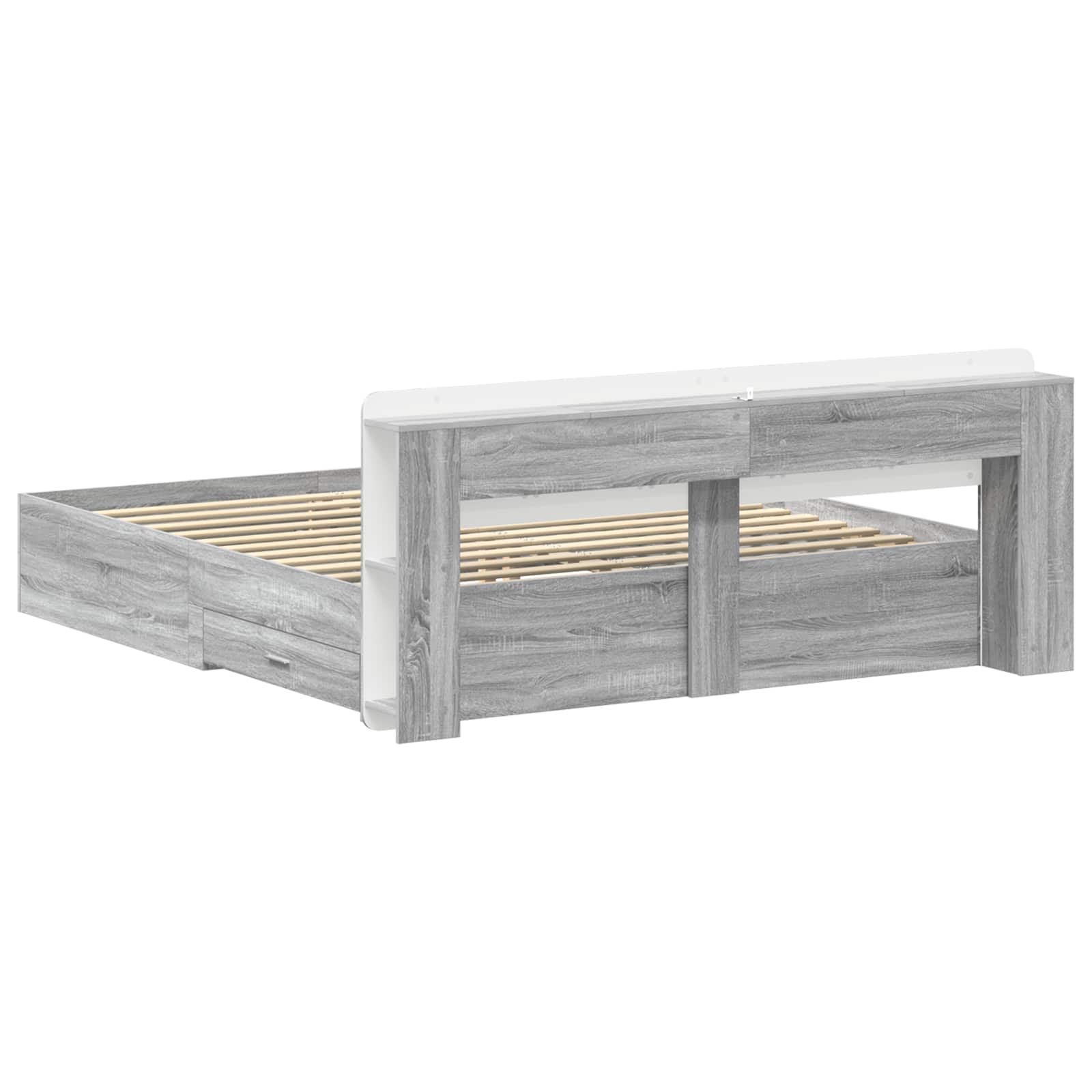 Cadre de lit avec rangement Sonoma gris 200 x 200 cm