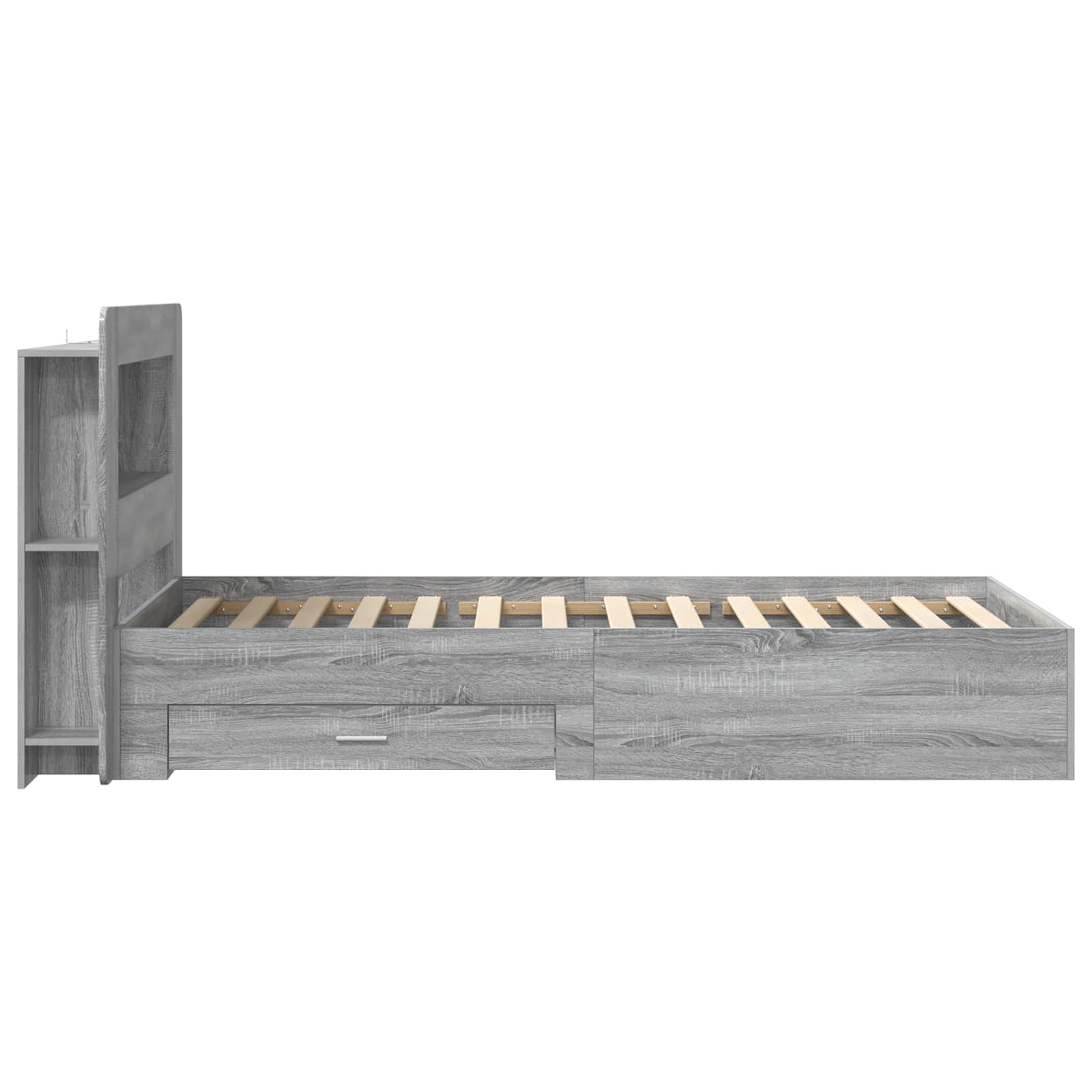 Cadre de lit avec rangement Sonoma gris 75 x 190 cm