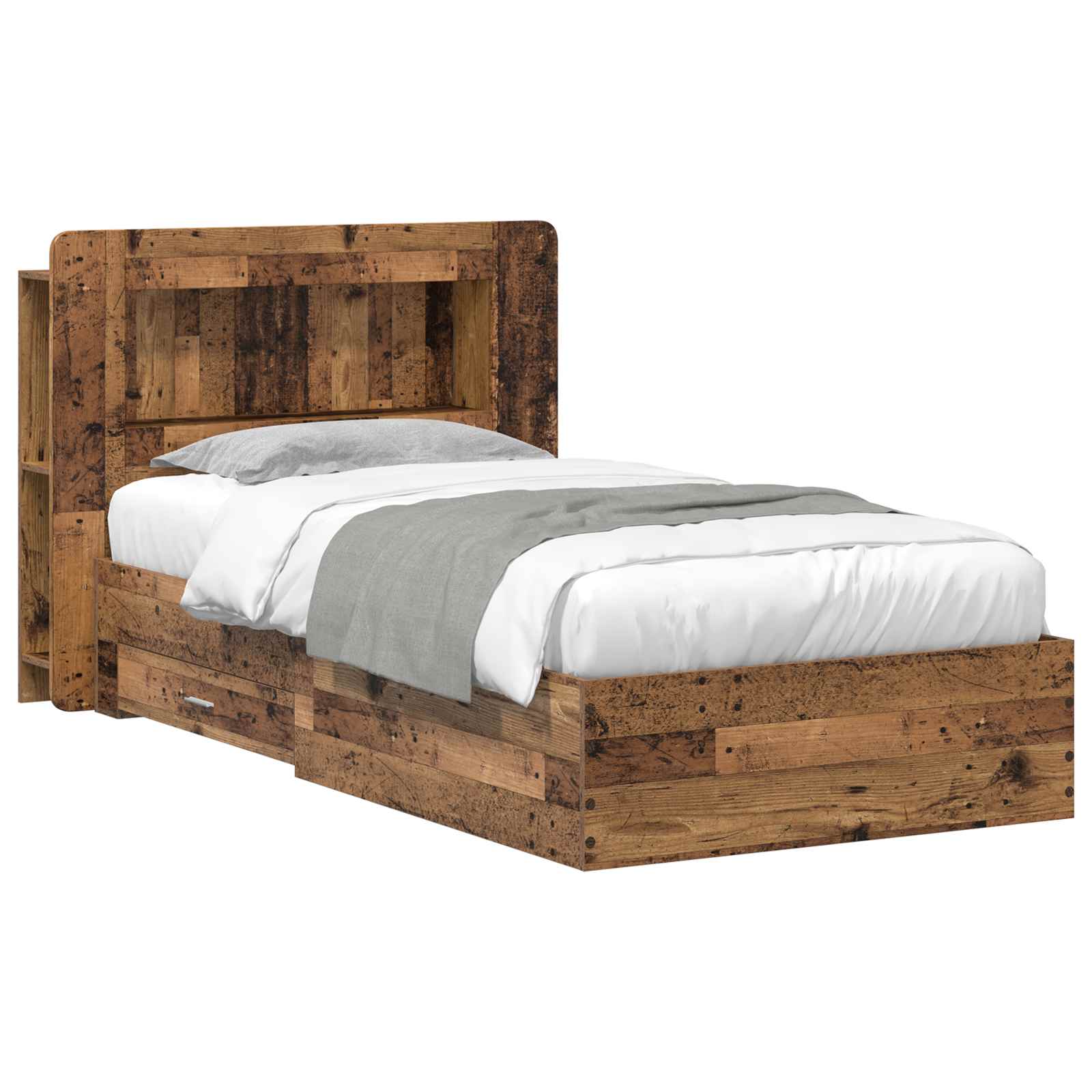 Cadre de lit avec rangement Bois ancien 100 x 200 cm