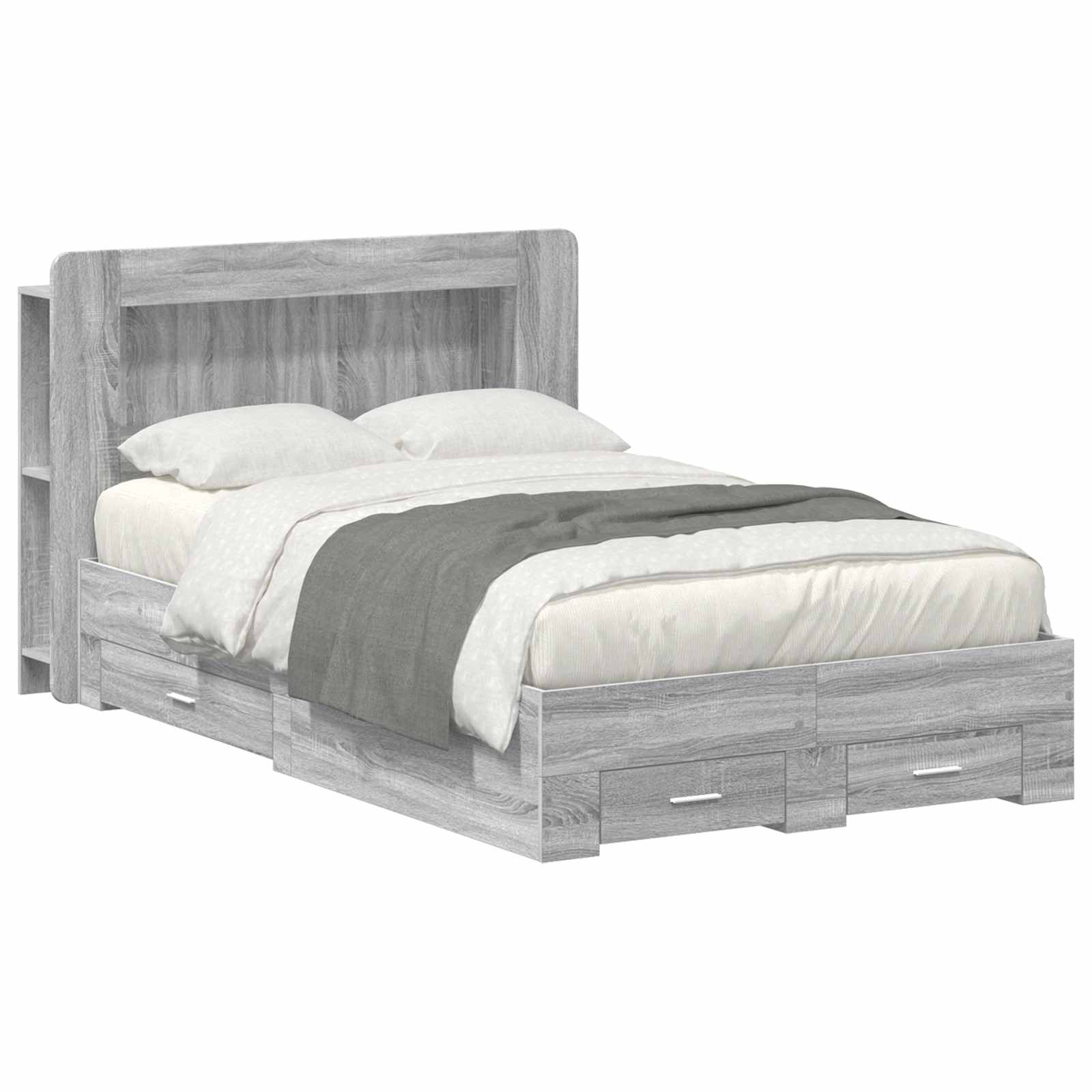 Cadre de lit avec rangement Sonoma gris 120 x 190 cm - XIOS