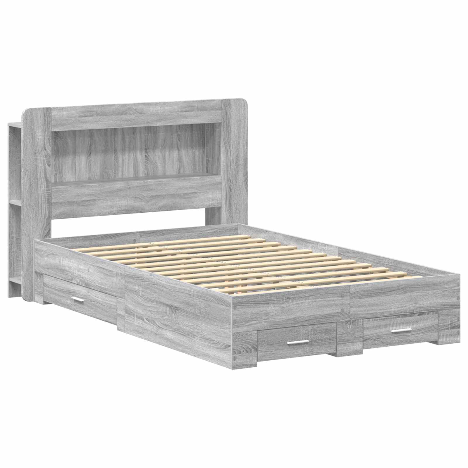 Cadre de lit avec rangement Sonoma gris 120 x 190 cm - XIOS