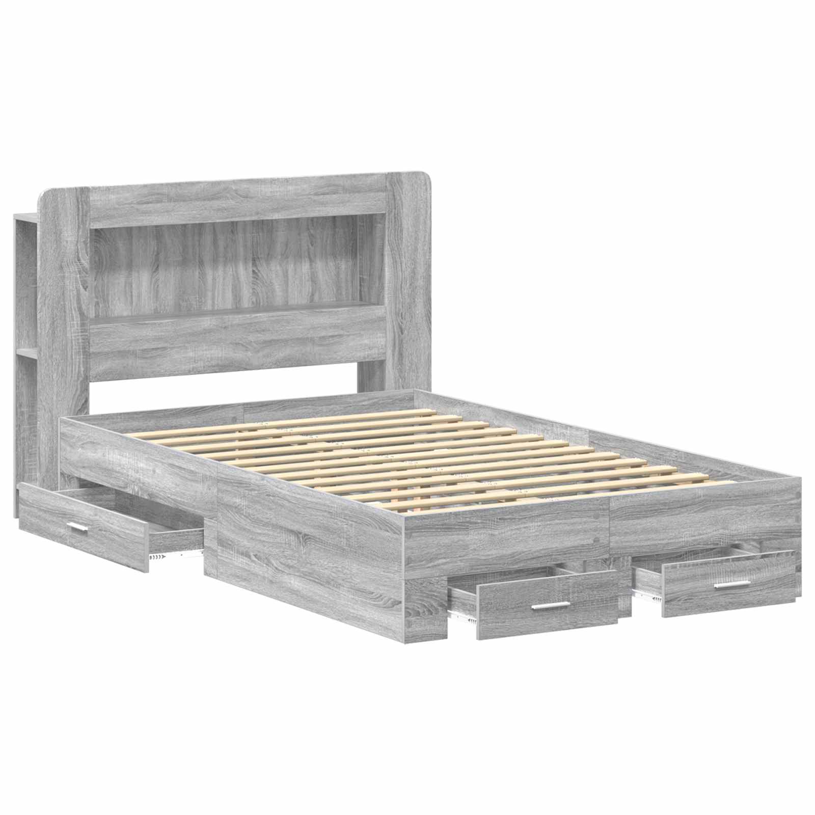 Cadre de lit avec rangement Sonoma gris 120 x 190 cm - XIOS