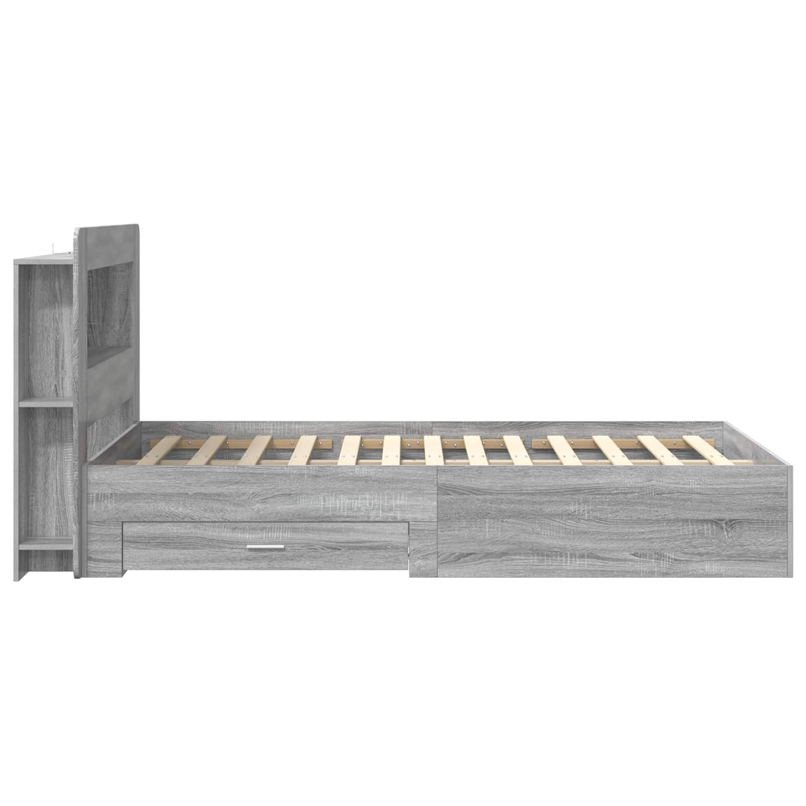 Cadre de lit avec rangement Sonoma gris 120 x 190 cm - XIOS