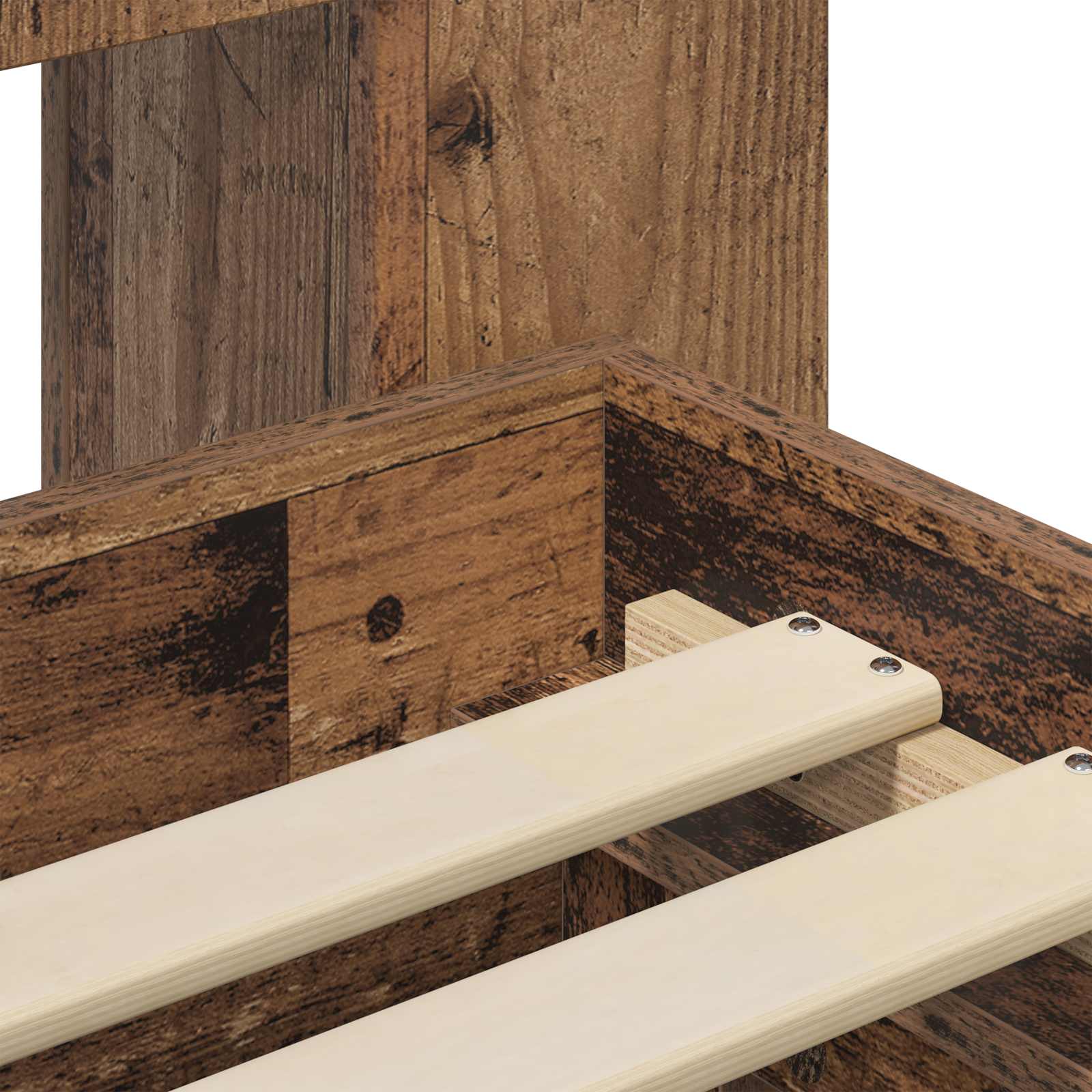 Cadre de lit avec rangement Bois ancien 120 x 190 cm - XIOS
