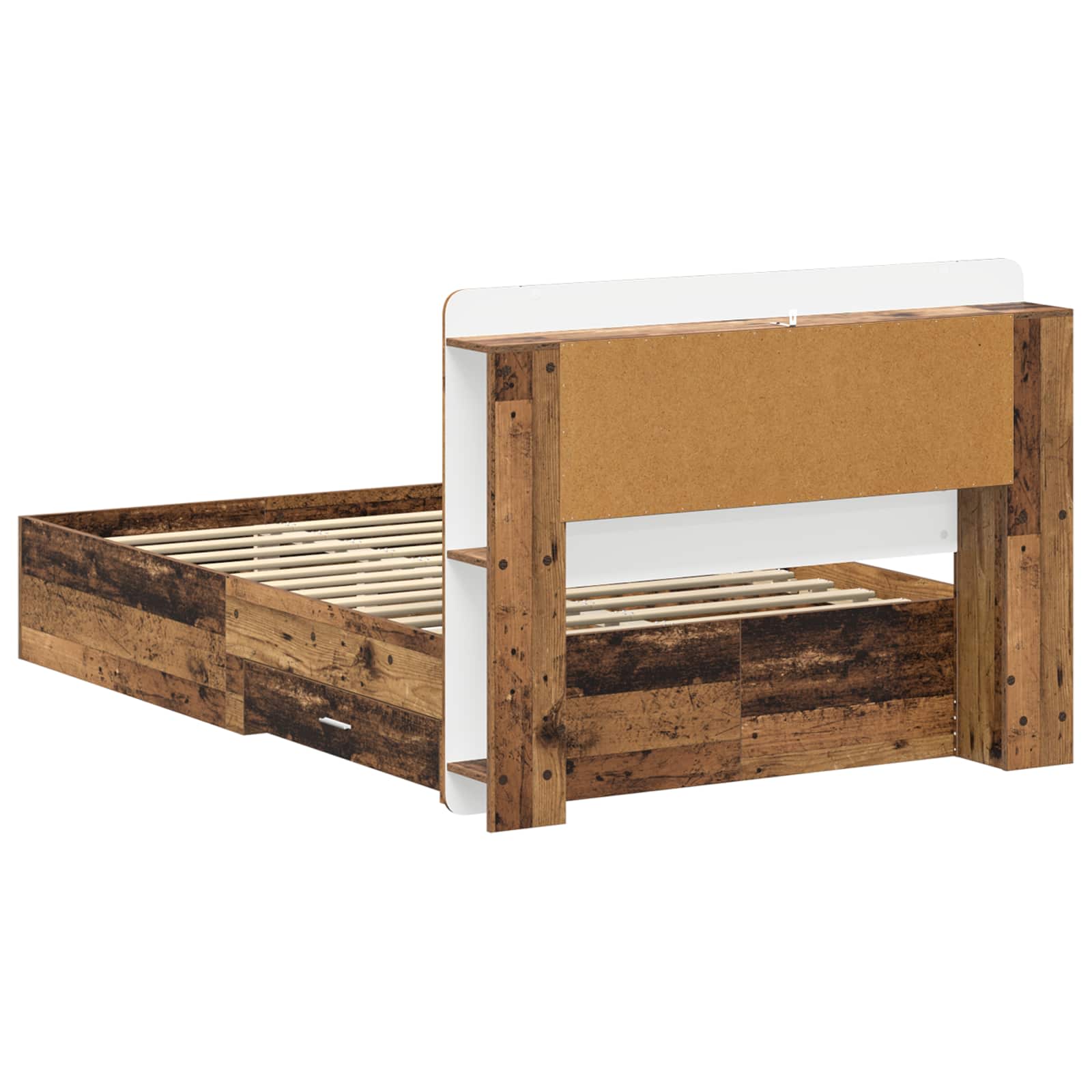 Cadre de lit avec rangement Bois ancien 120 x 190 cm - XIOS