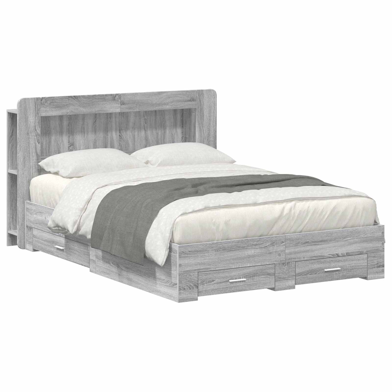 Cadre de lit avec rangement Sonoma gris 140 x 200 cm