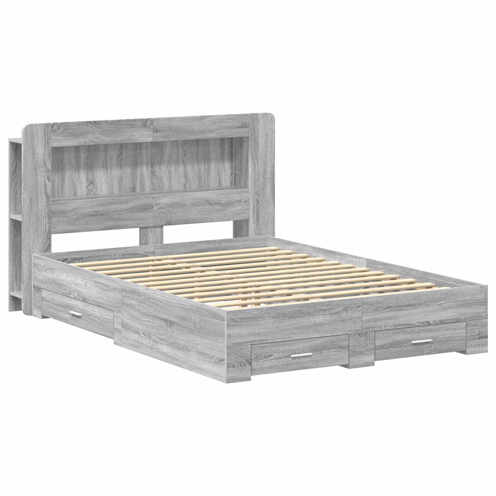 Cadre de lit avec rangement Sonoma gris 140 x 200 cm
