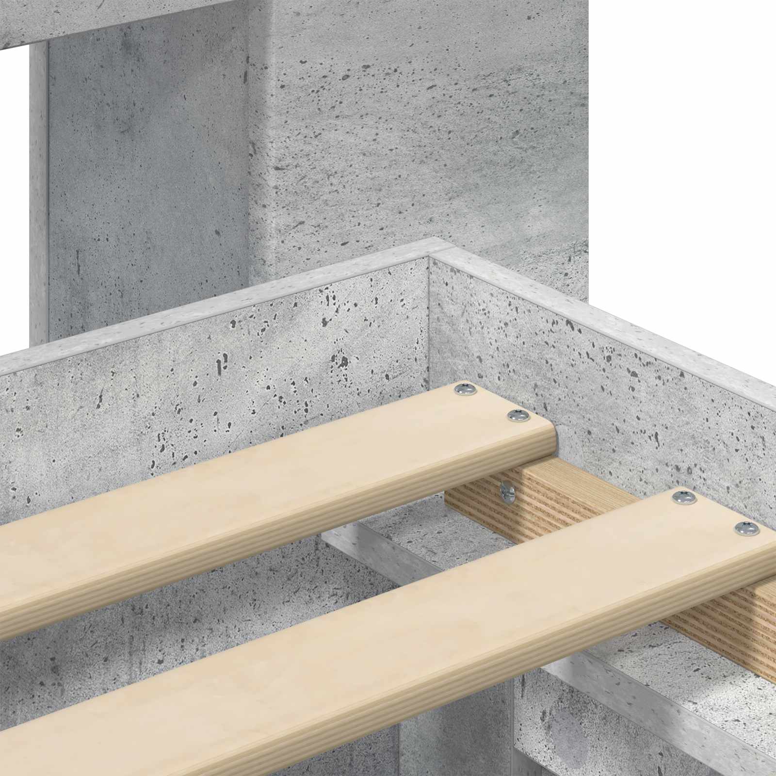 Cadre de lit avec rangement Gris béton 200 x 200 cm - XIOS