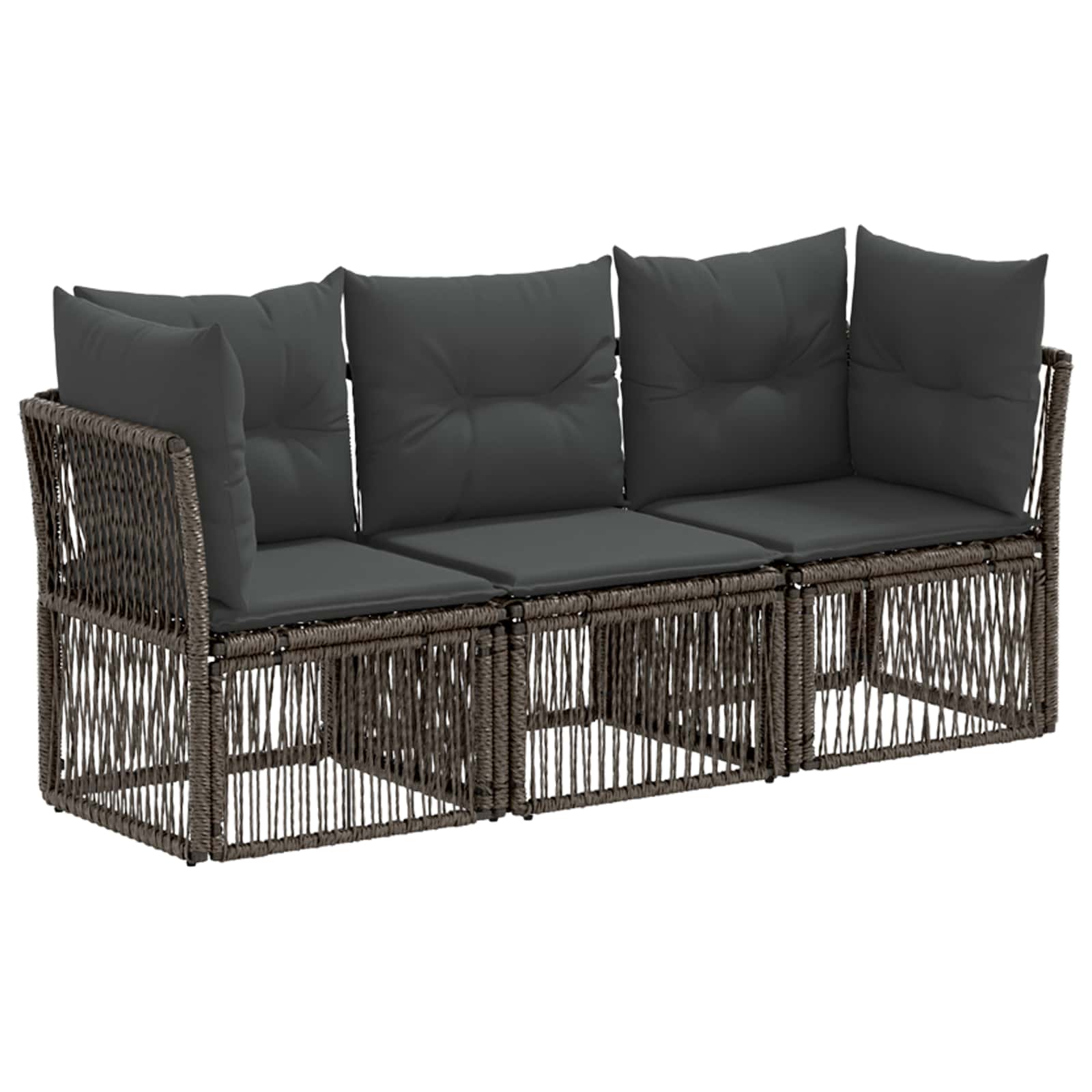 Ensemble de canapé de jardin 3 pcs Gris polyrotin - XIOS